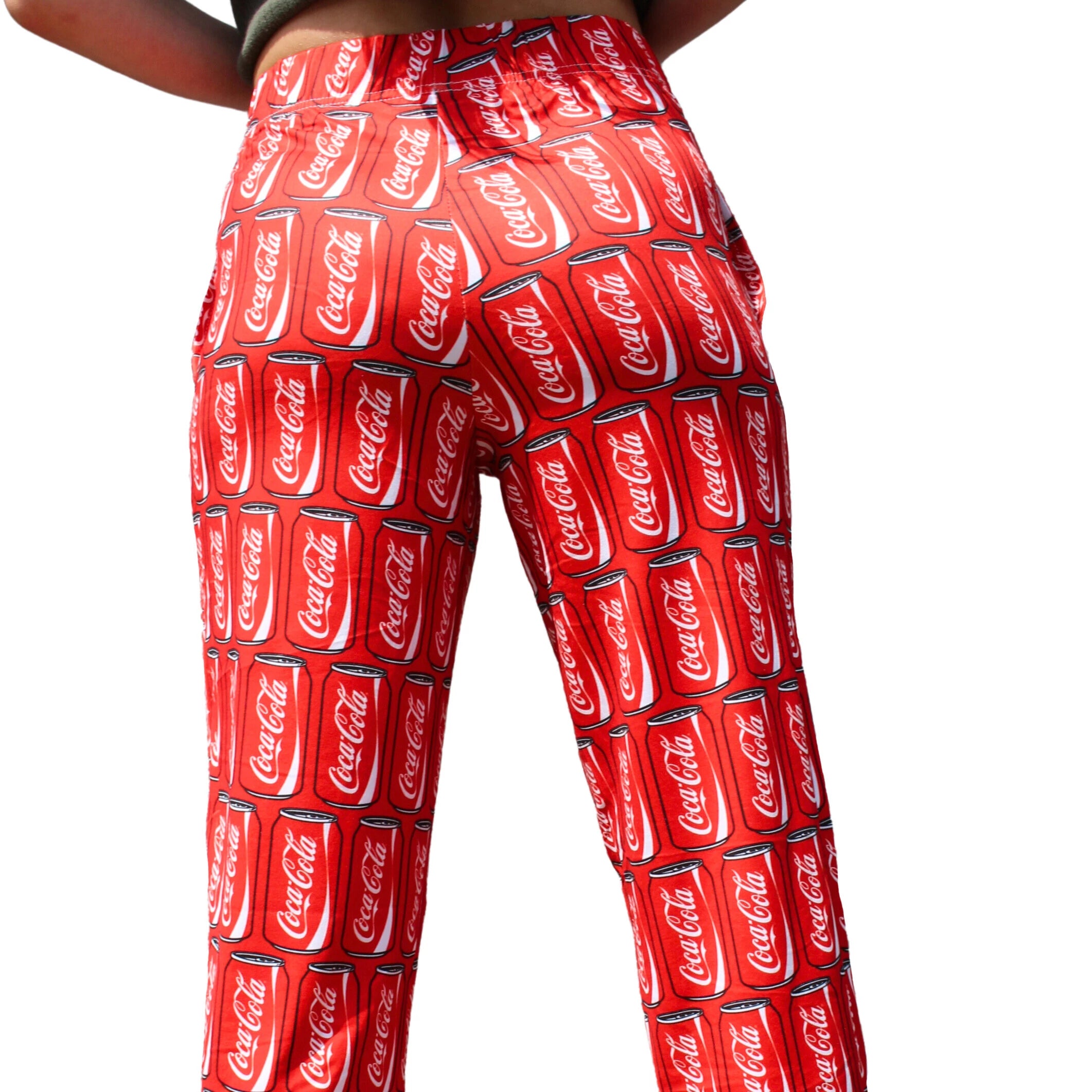 Brief Insanity Coca Cola Can Pattern Pants on model back view