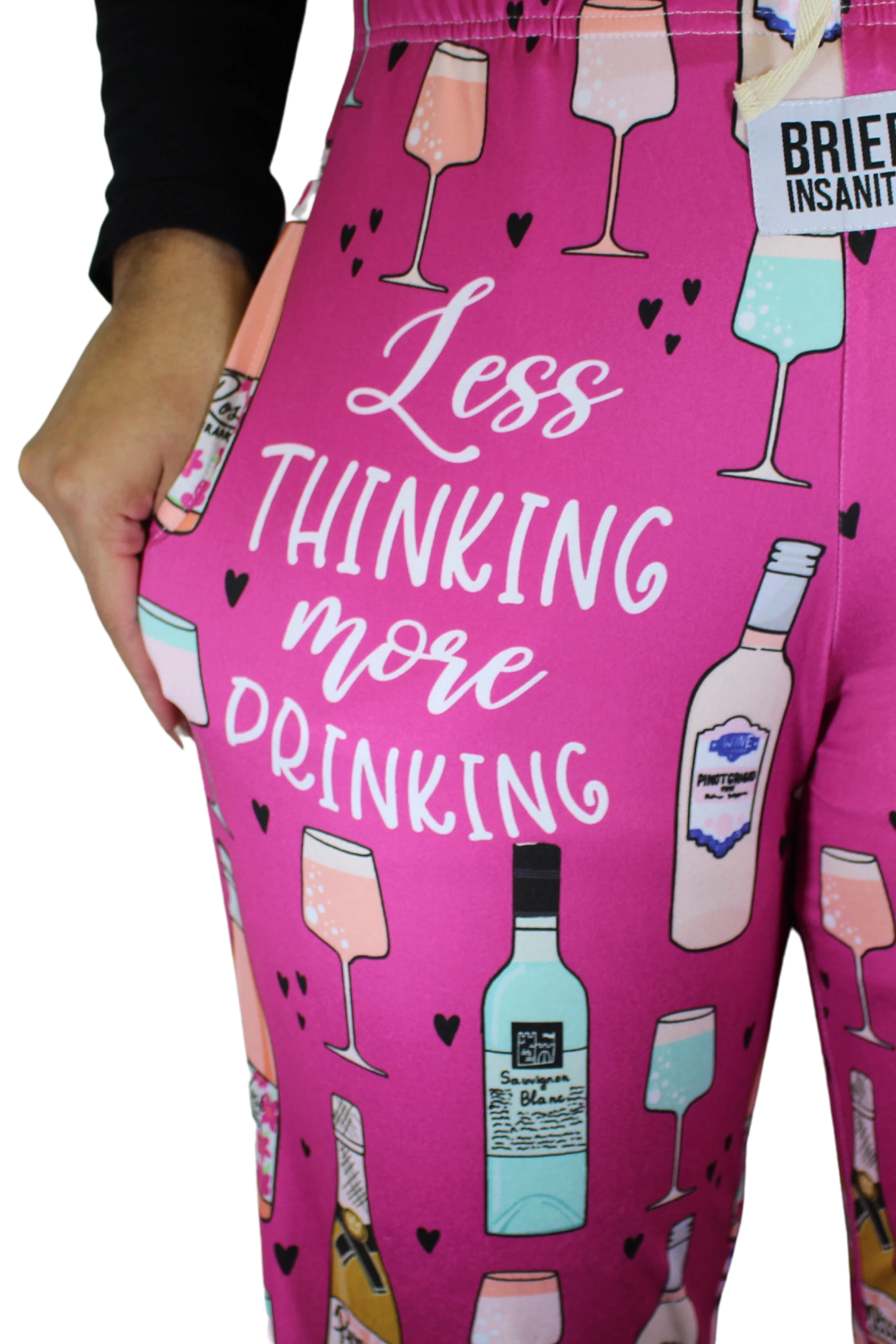 Less Thinking More Drinking pajama lounge pants