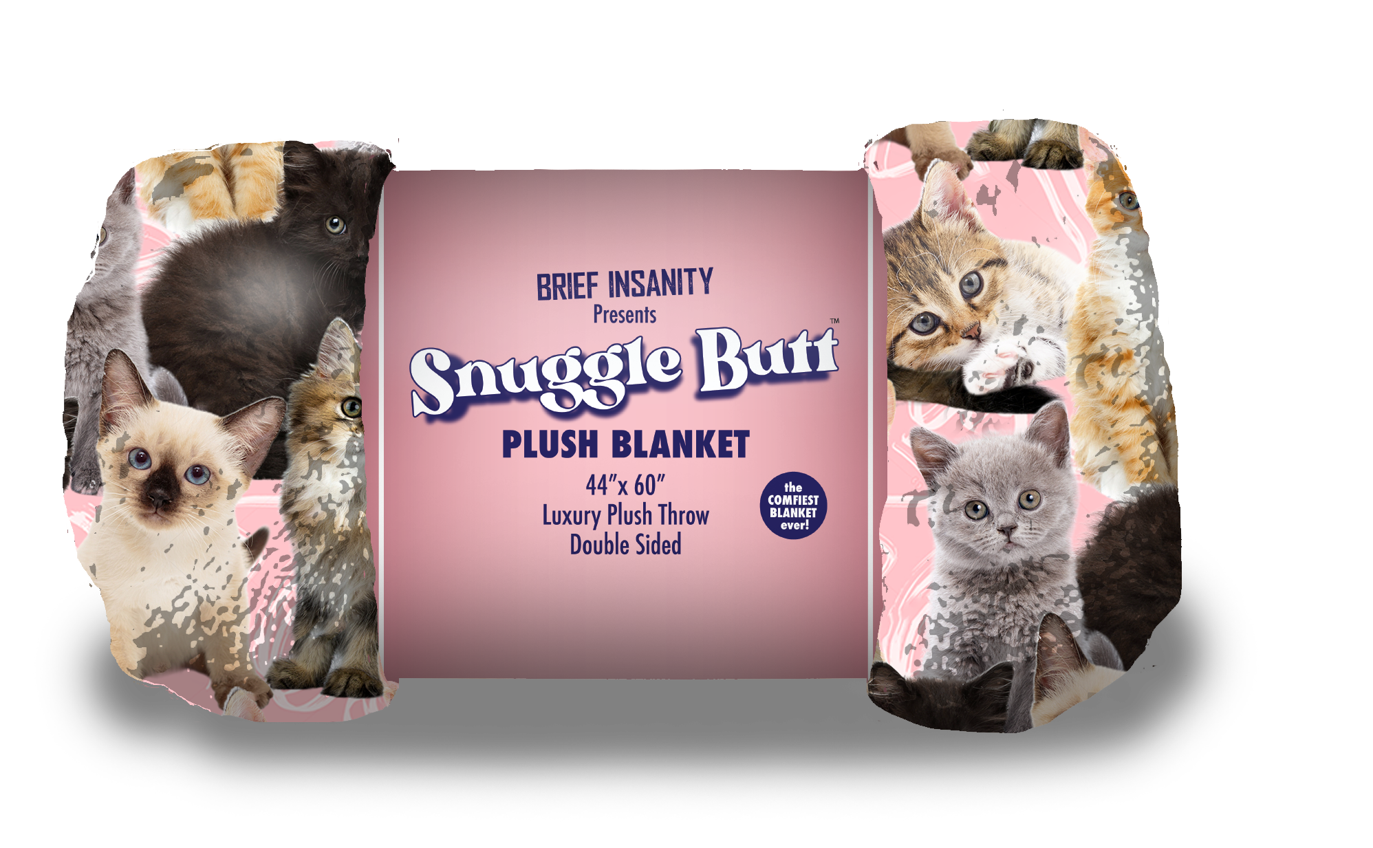BRIEF INSANITY But First Cats Throw Blanket Rolled
