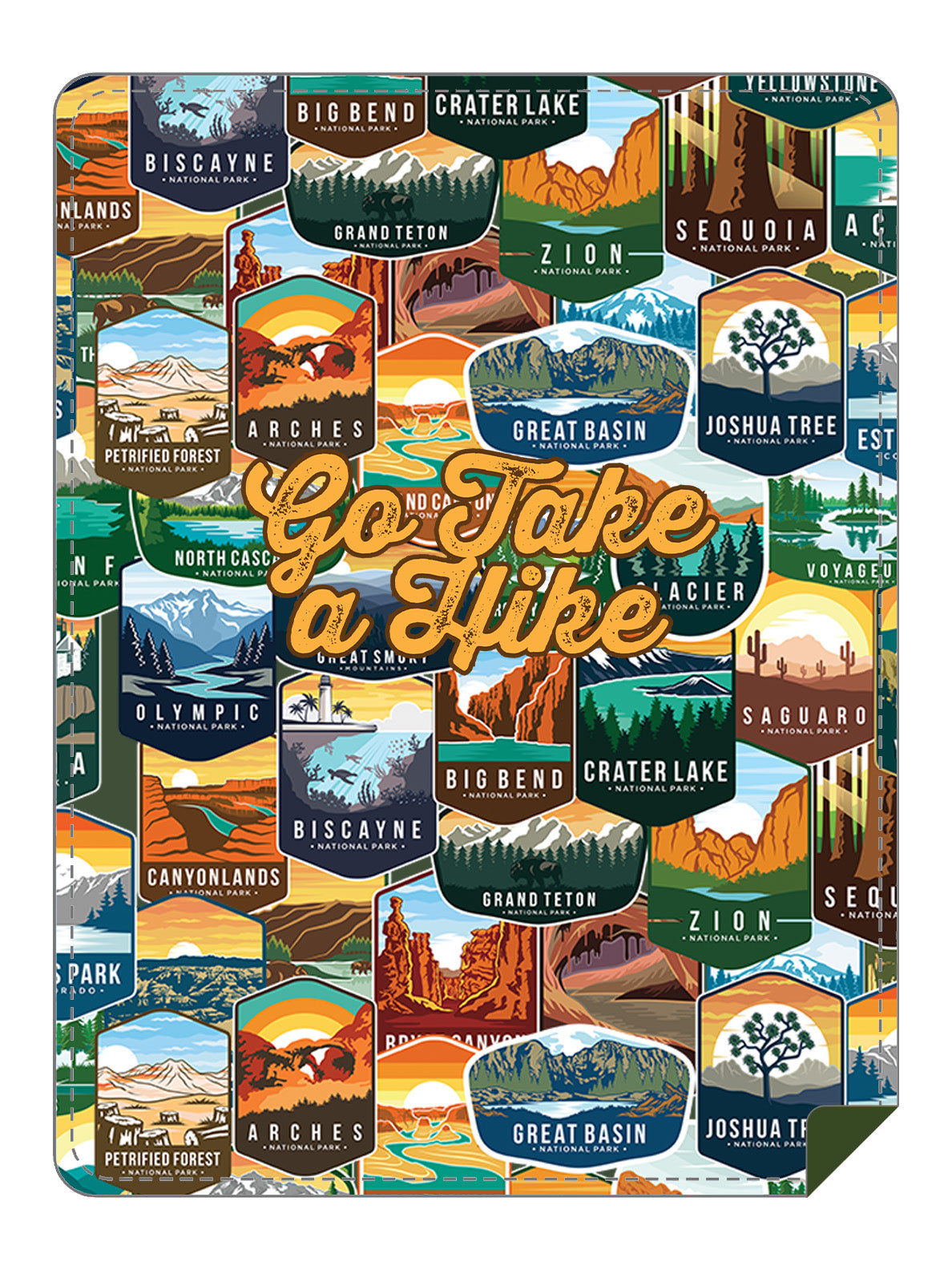 BRIEF INSANITY Take A Hike Parks of America Plush Throw Blanket