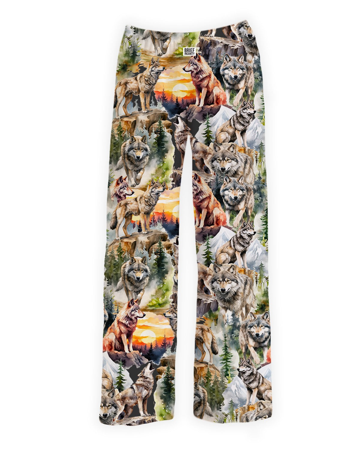 BRIEF INSANITY's All Over Wolf Pajama Lounge Pants