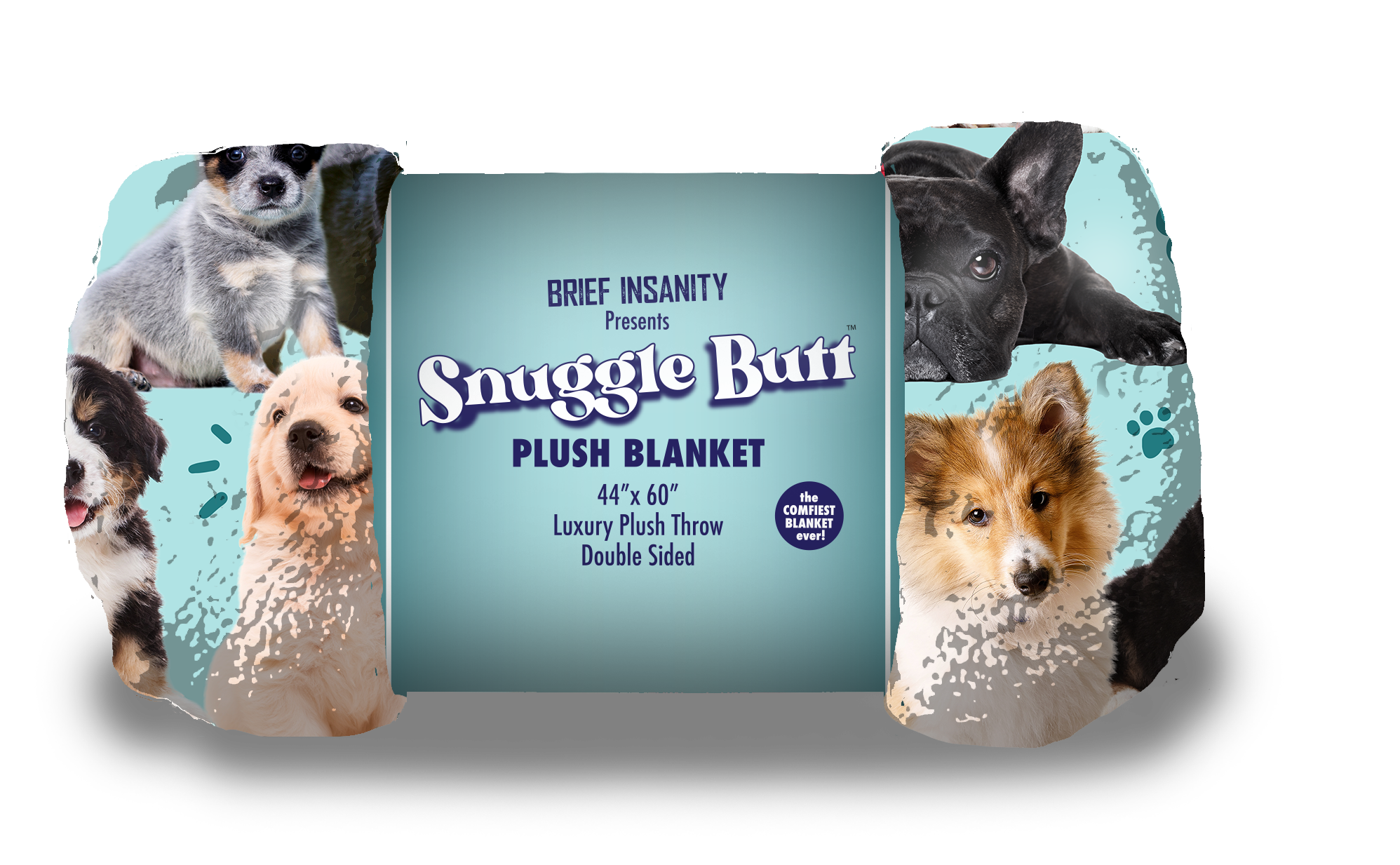 BRIEF INSANITY Dogs Are My Favorite People Throw Blanket Rolled