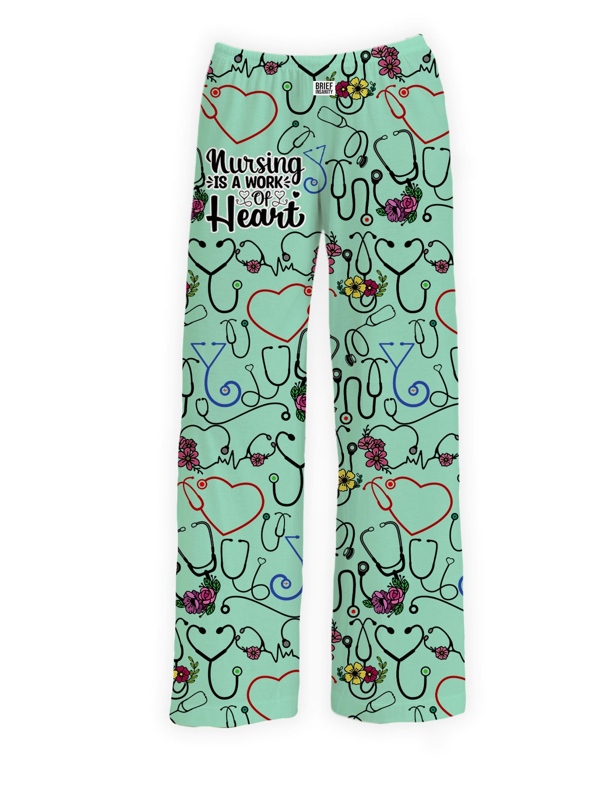 BRIEF INSANITY's Nursing Is a Work of Heart Pajama Lounge Pants