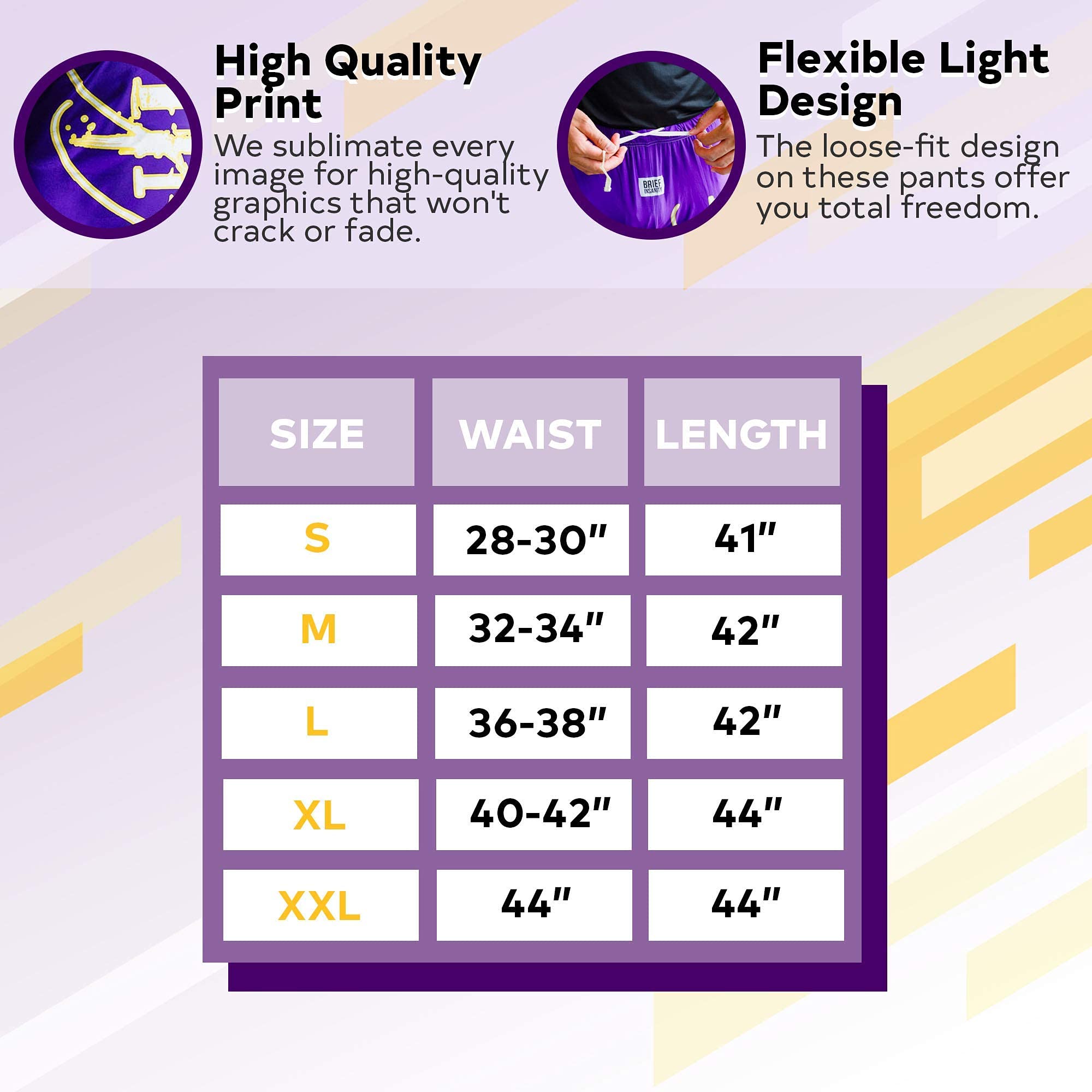 Unisex Pant Sizing Chart (Inches)