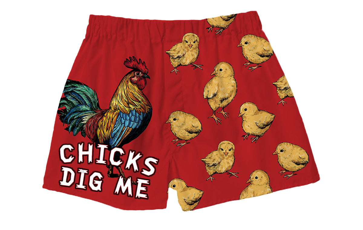 BRIEF INSANITY Chicks Dig Me Boxer Shorts