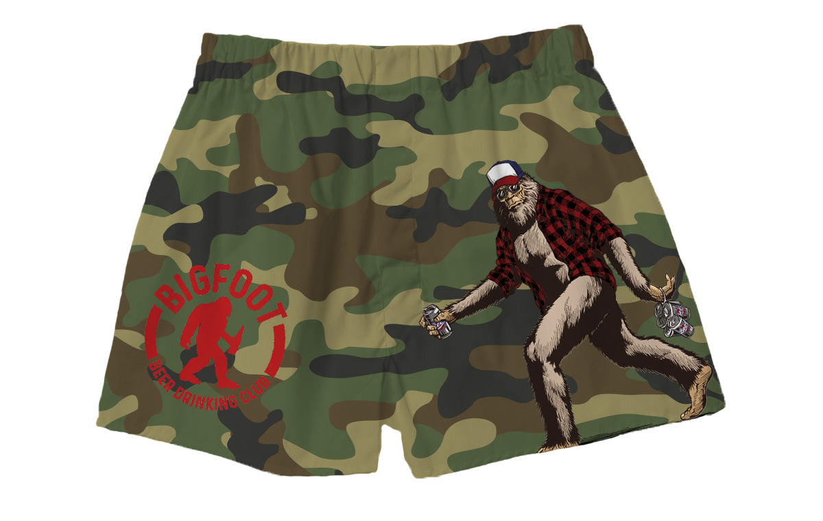 BRIEF INSANITY Bigfoot Beer Drinking Club Boxer Shorts