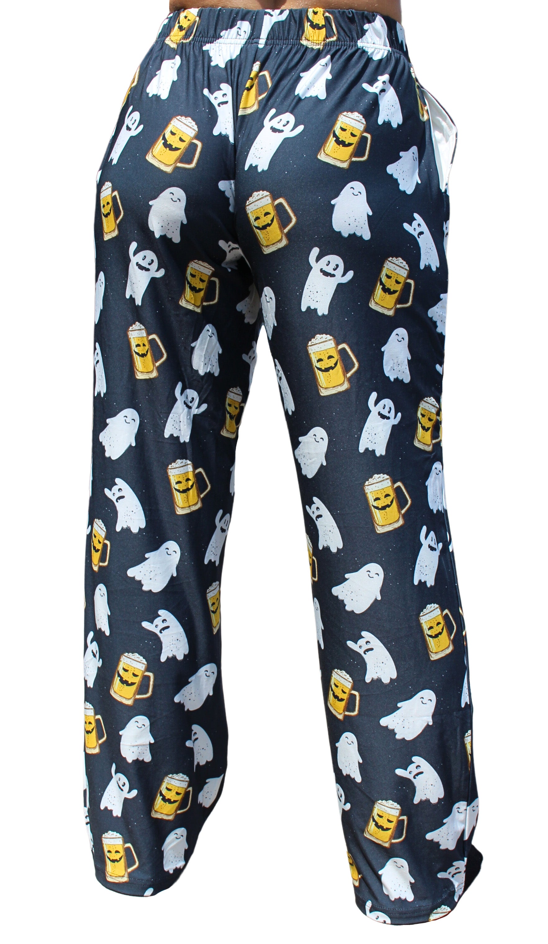 Just Here For the Boo's! Pajama Lounge Pants back view on model (waist down)