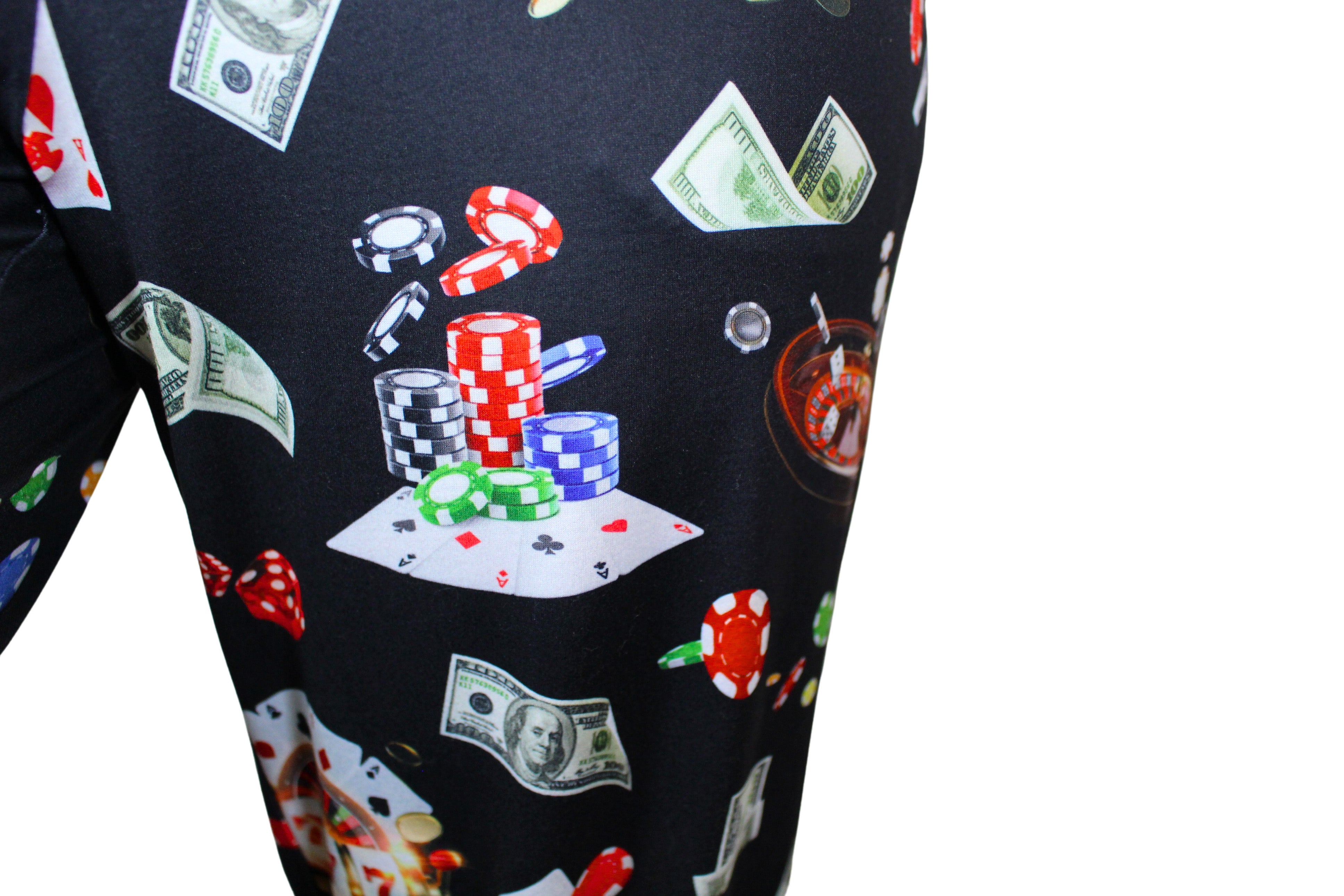 I'm Feeling Lucky pants on model close up view of one leg