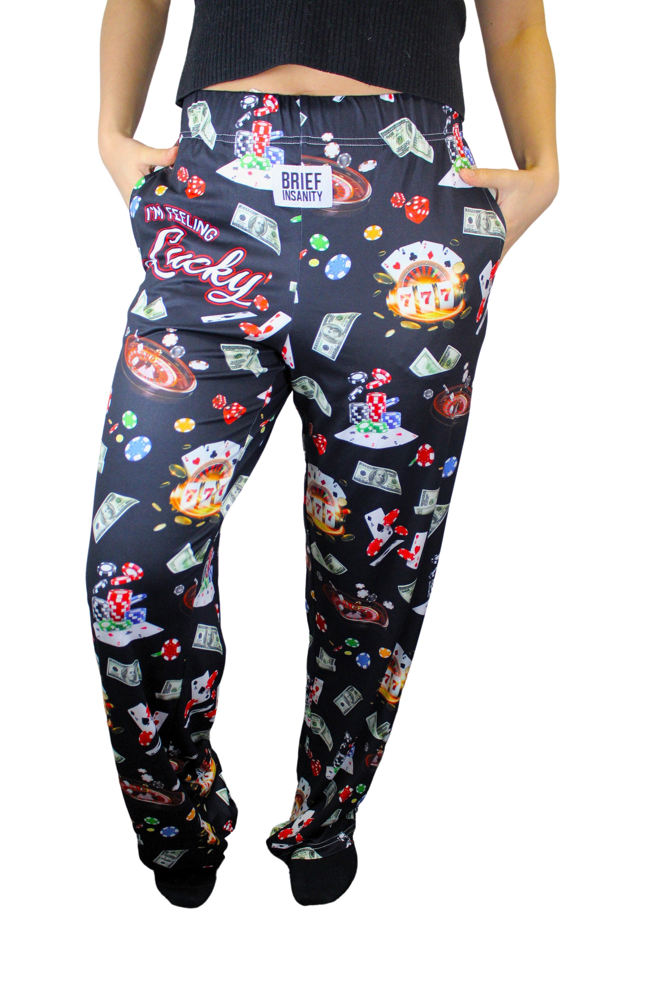 I'm Feeling Lucky pants on model full front view