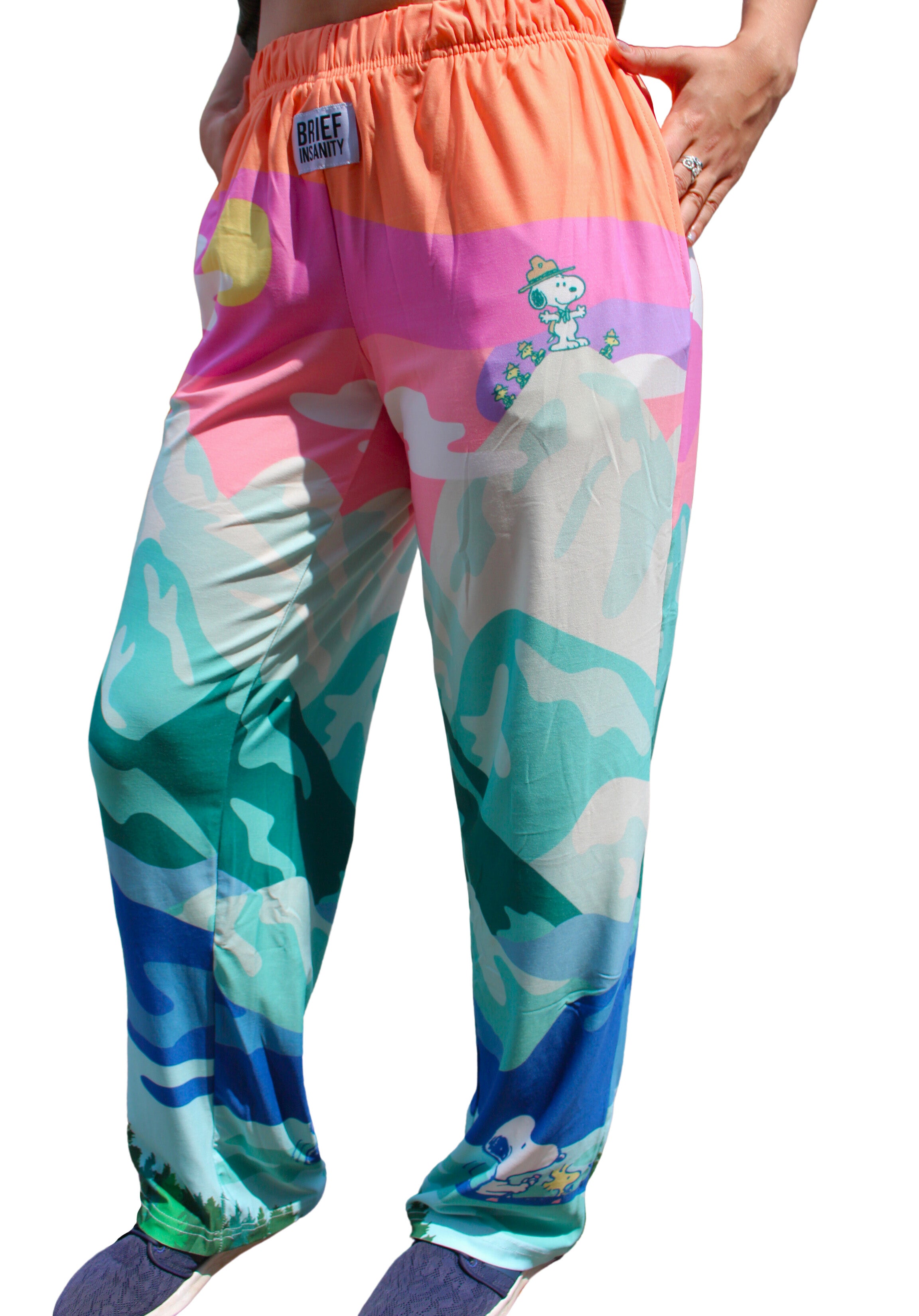 BRIEF INSANITY Snoopy Cosmic Camping Pajama Lounge Pants Right Side View