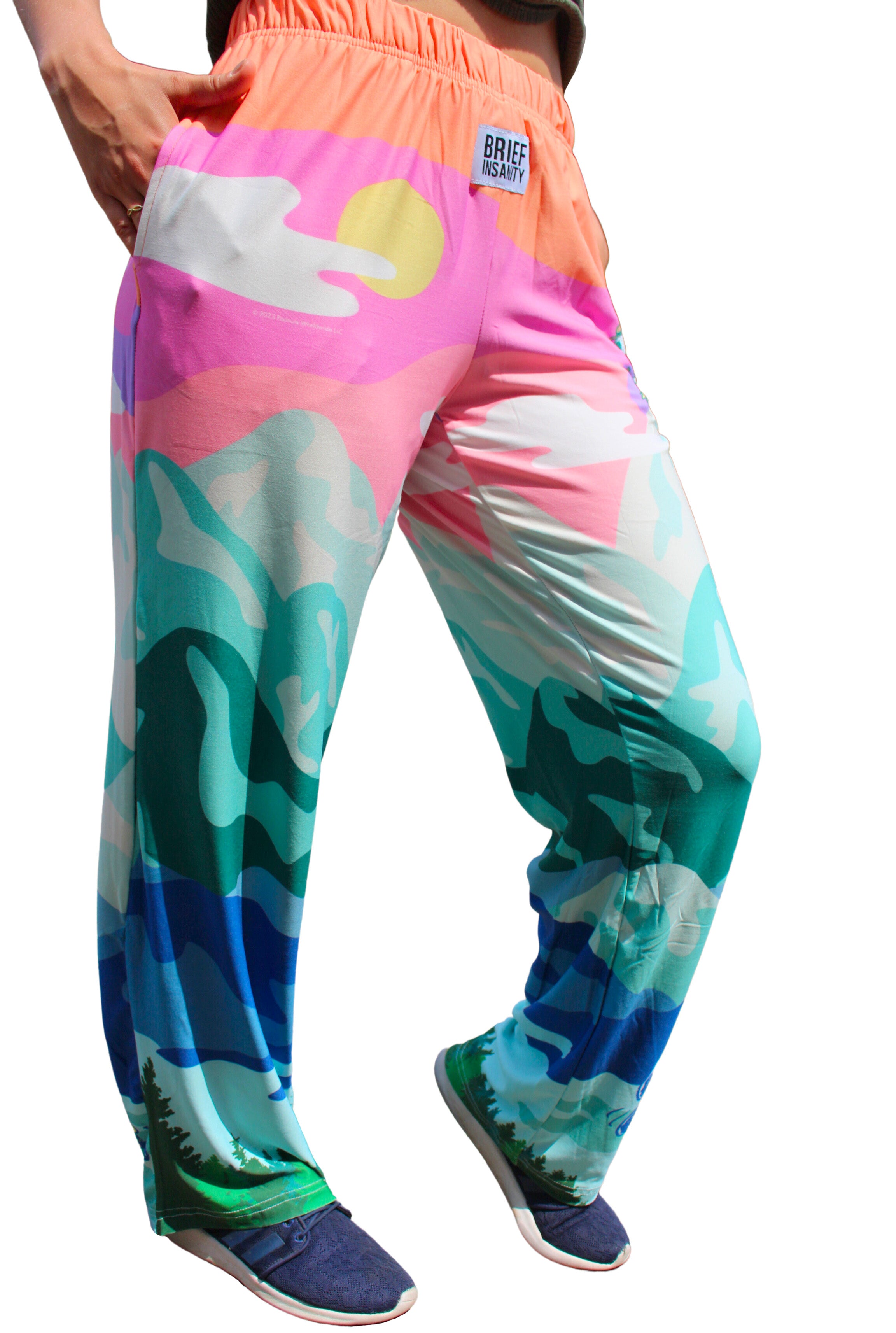 BRIEF INSANITY Snoopy Cosmic Camping Pajama Lounge Pants Side View