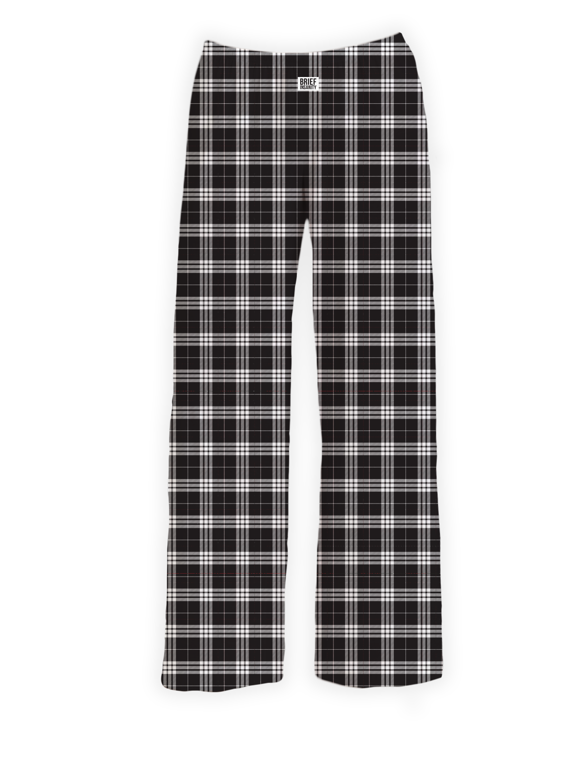 BRIEF INSANITY's Black Plaid Pajama Lounge Pants