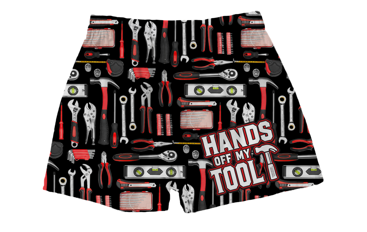 BRIEF INSANITY's Hands Off My Tools Boxer Shorts
