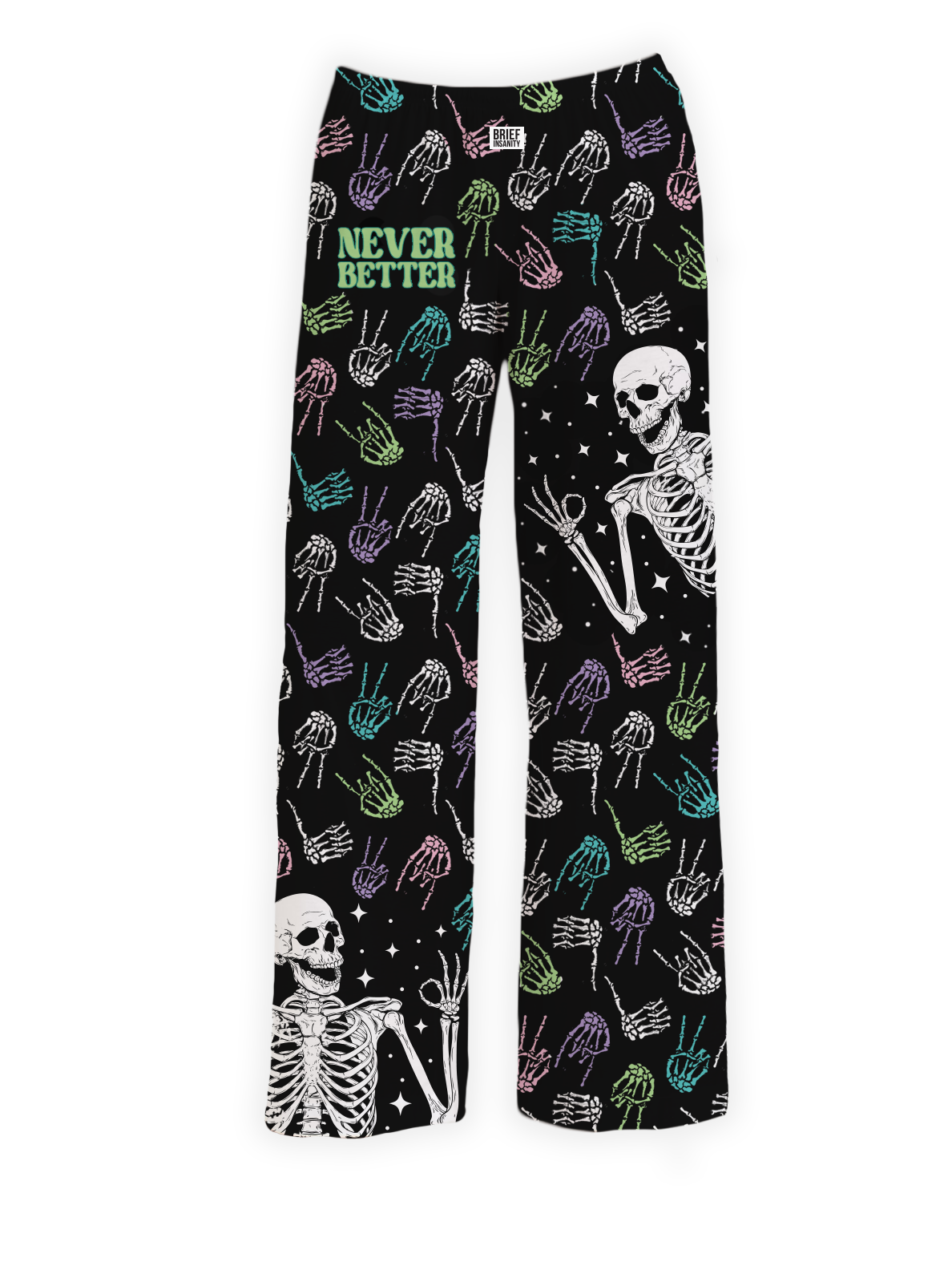 BRIEF INSANITY's Never Better Skeleton Pajama Lounge Pants