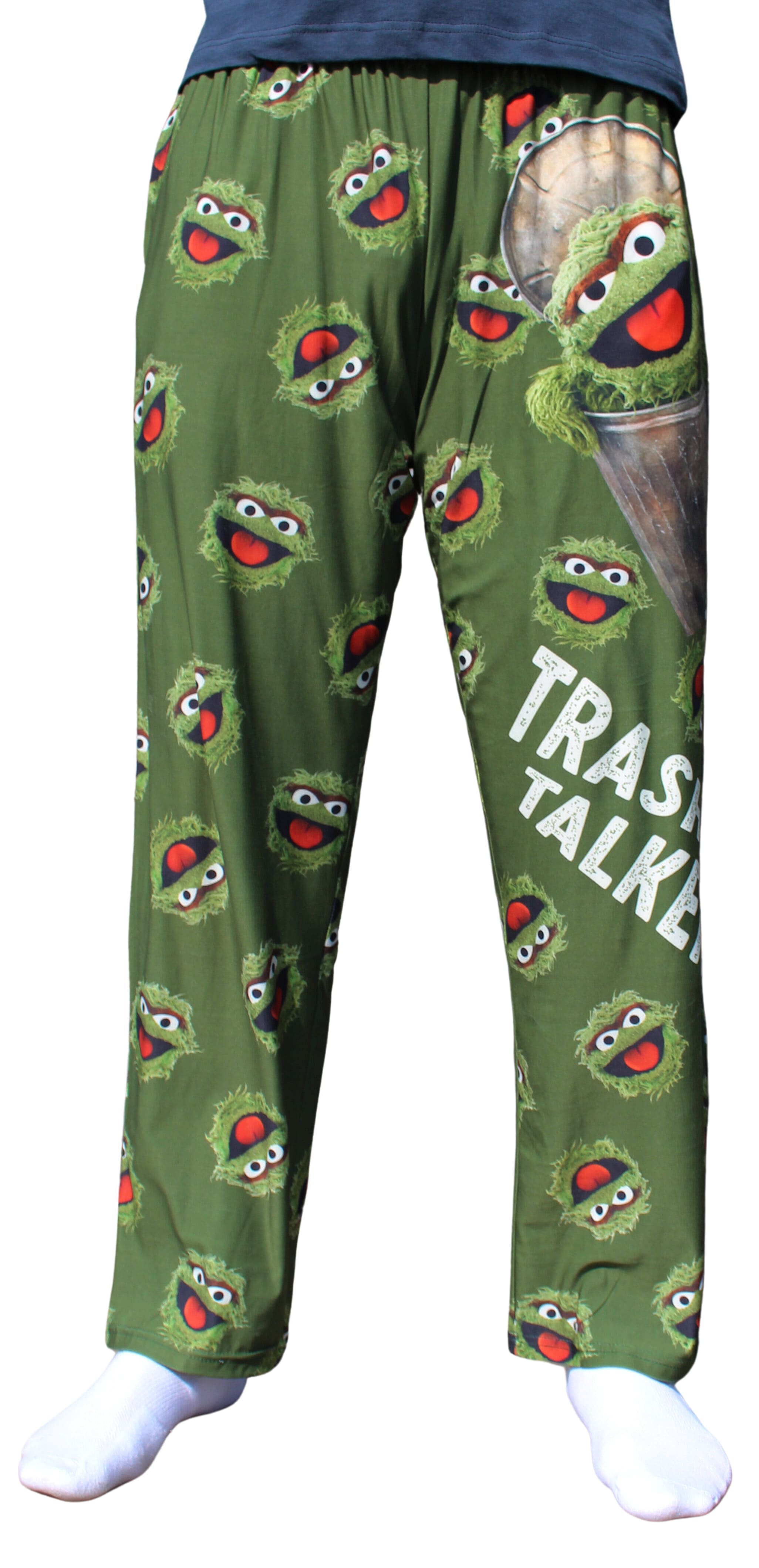 Trash Talker Pajama Lounge Pants on model front view (waist down)