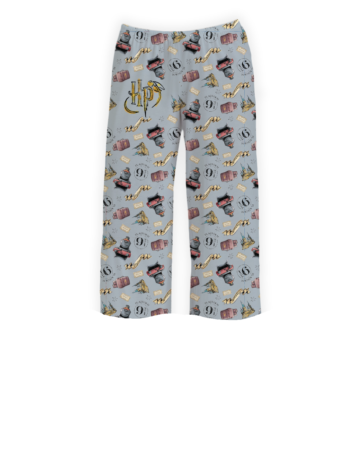 Harry Potter kids pajama pants with Hogwarts Express, luggage, and Platform 9¾ symbols – Warner Bros. Discovery