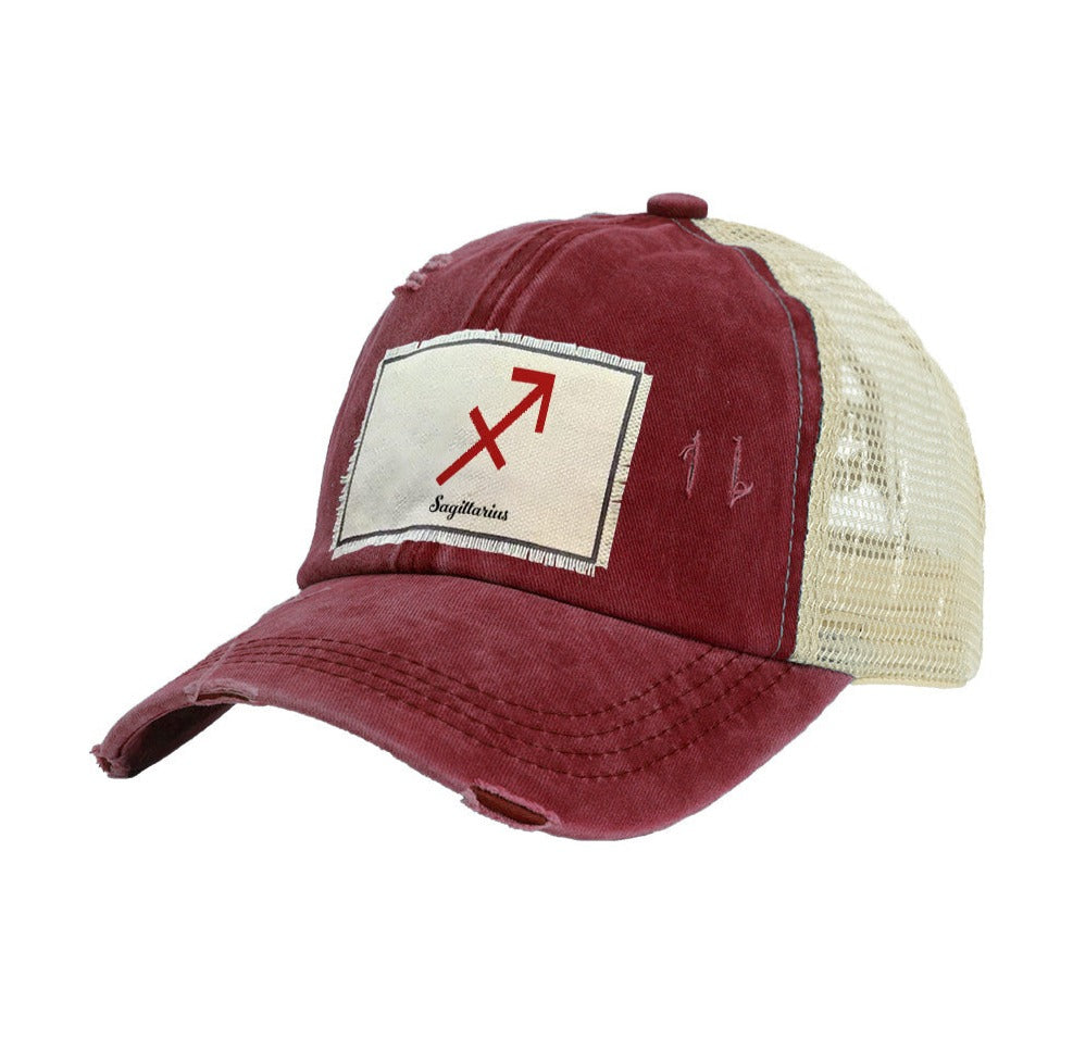 BRIEF INSANITY Sagittarius Vintage Distressed Trucker Adult Hat