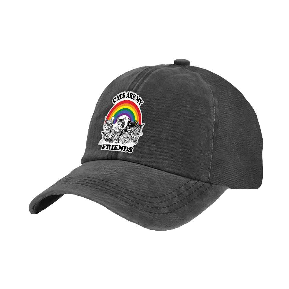 BRIEF INSANITY's Cats Are My Friends Faux Suede Patch Adult Cap