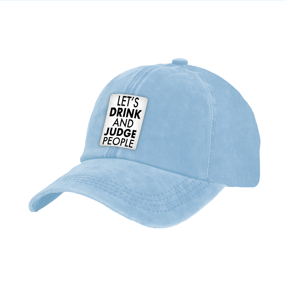 BRIEF INSANITY's Drink & Judge People Faux Suede Patch Adult Cap