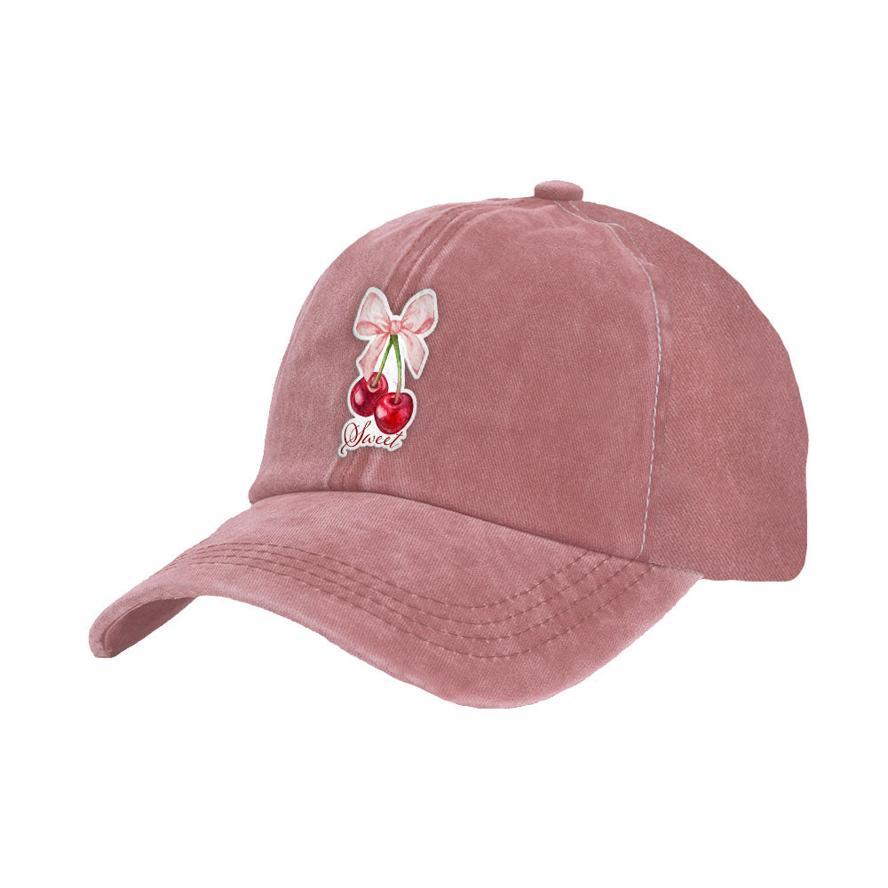 BRIEF INSANITY's Sweet Cherry Faux Suede Patch Adult Cap