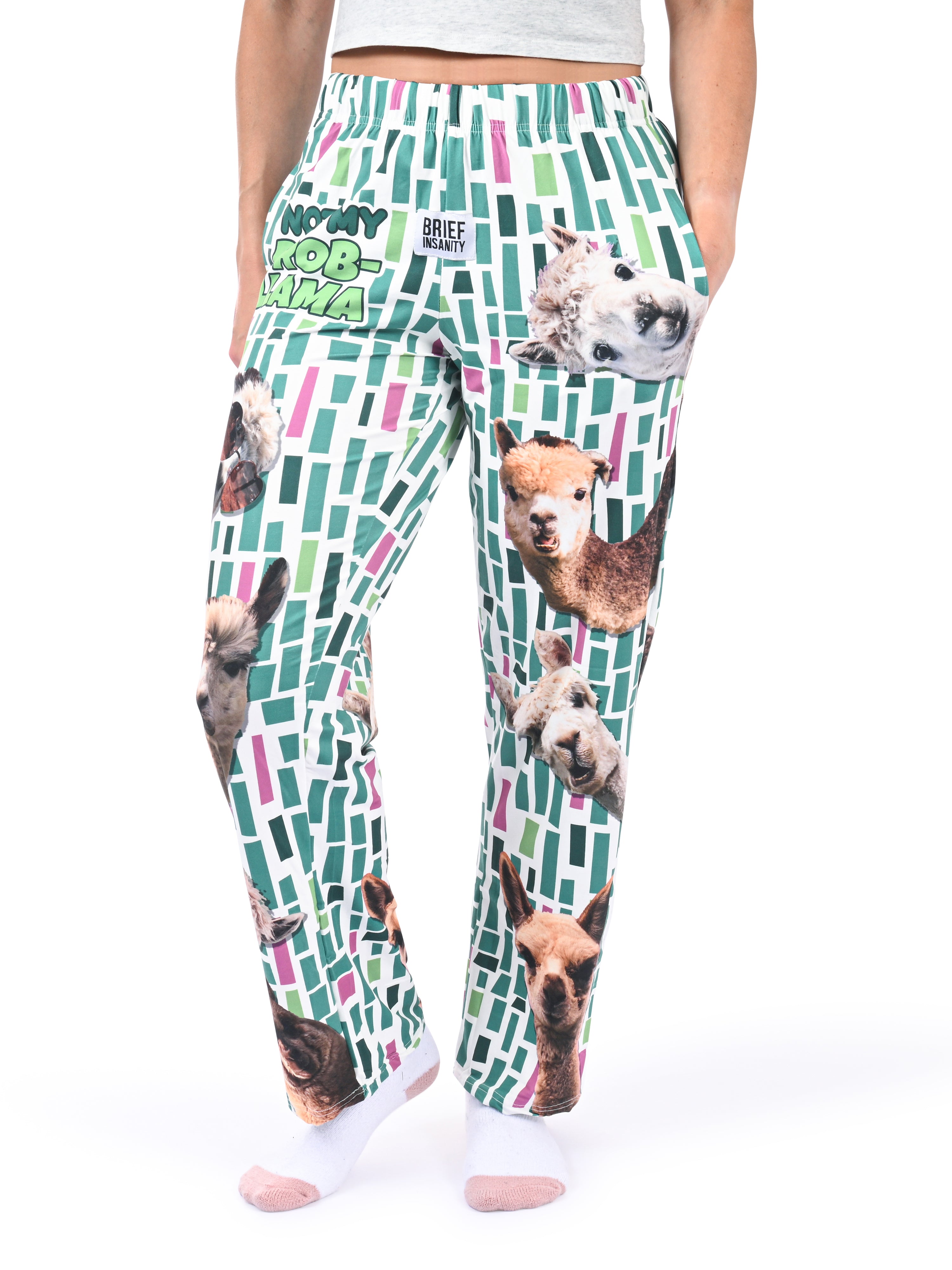 Not My Prob-Llama Pajama Pants side angle view
