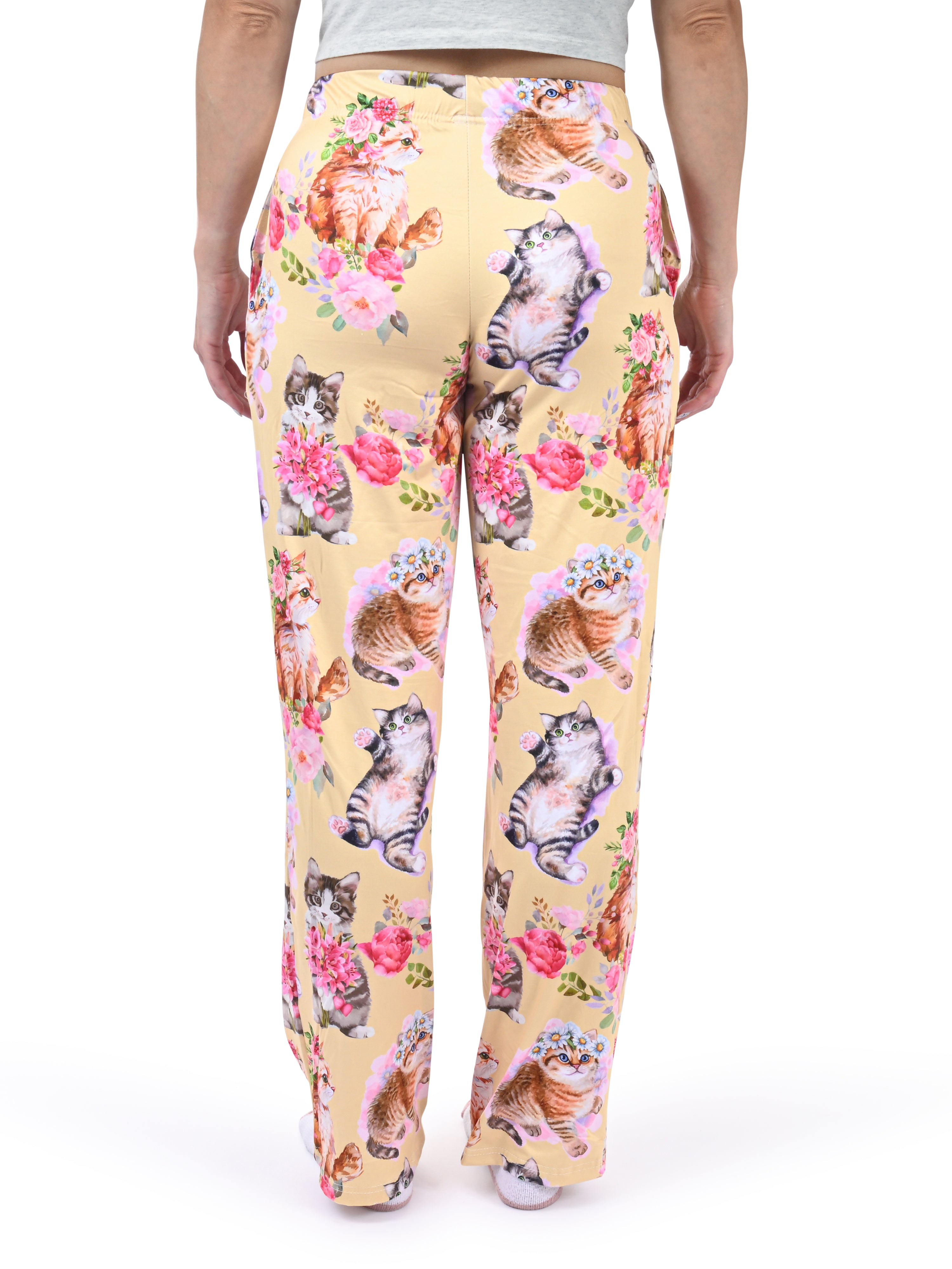 Peace, Love & Cats Lounge Pants back view