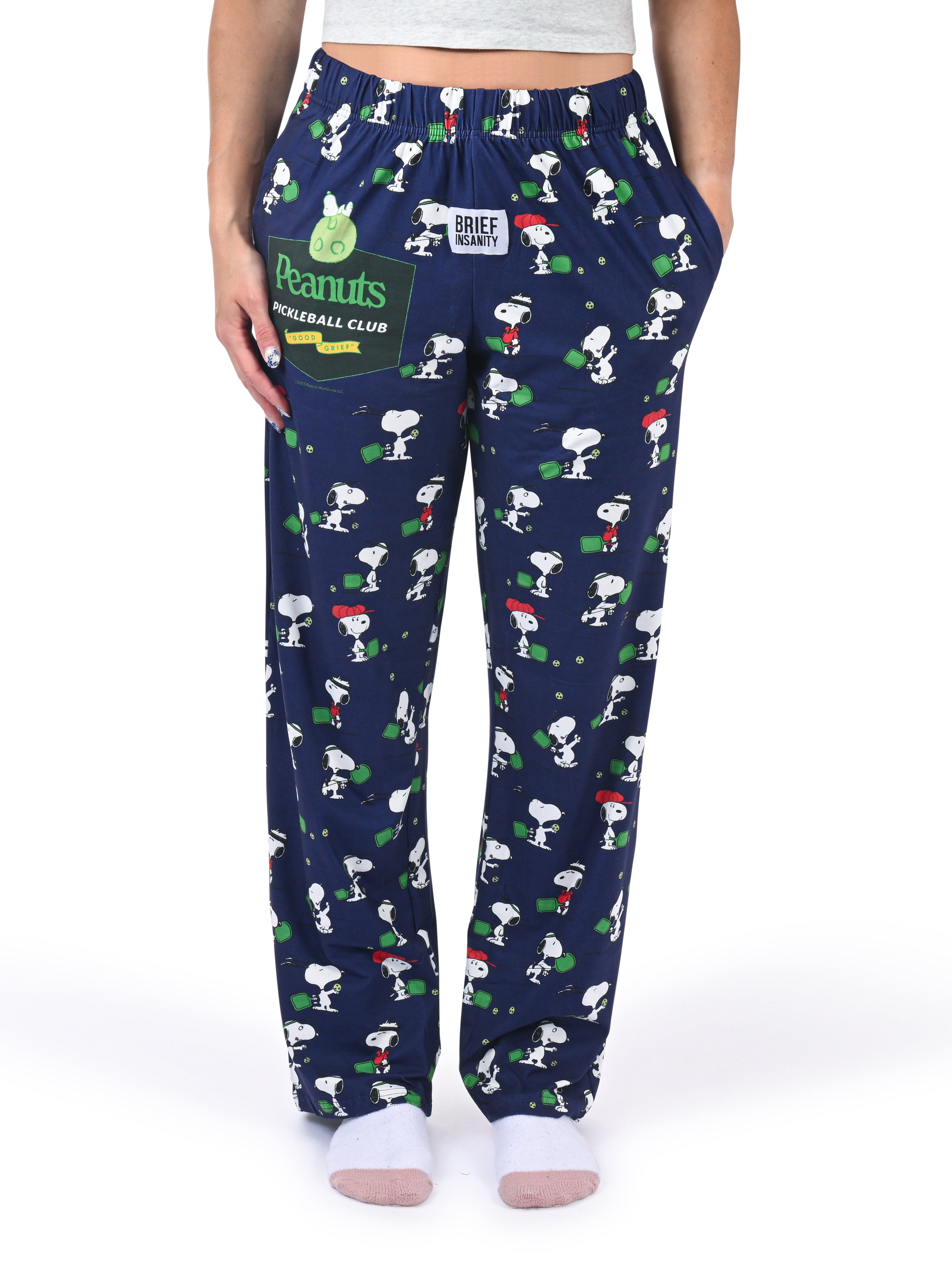 Snoopy Pickleball Pajama Pants front view