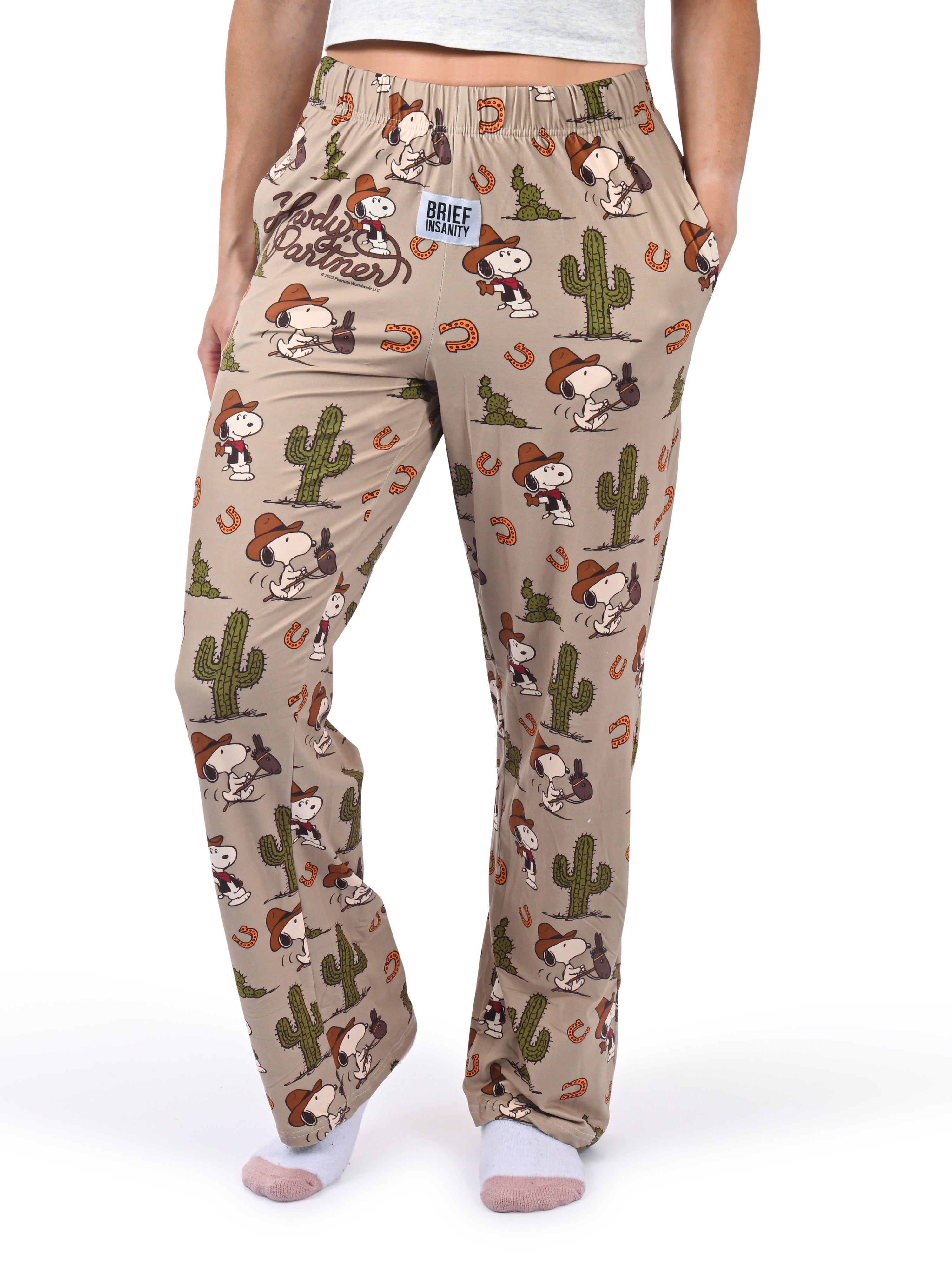 Snoopy Howdy Pajama Pants side angle view