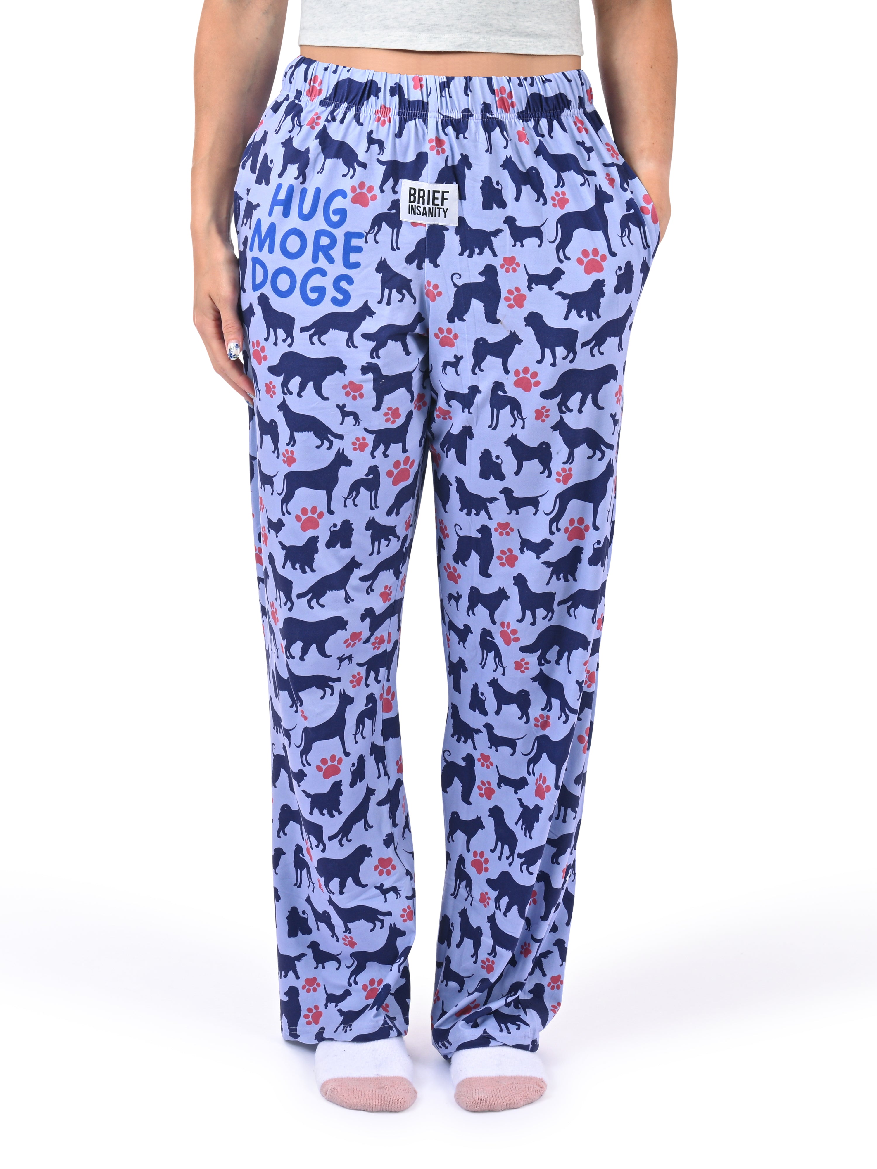 Hug More Dogs Pajama Pants front view