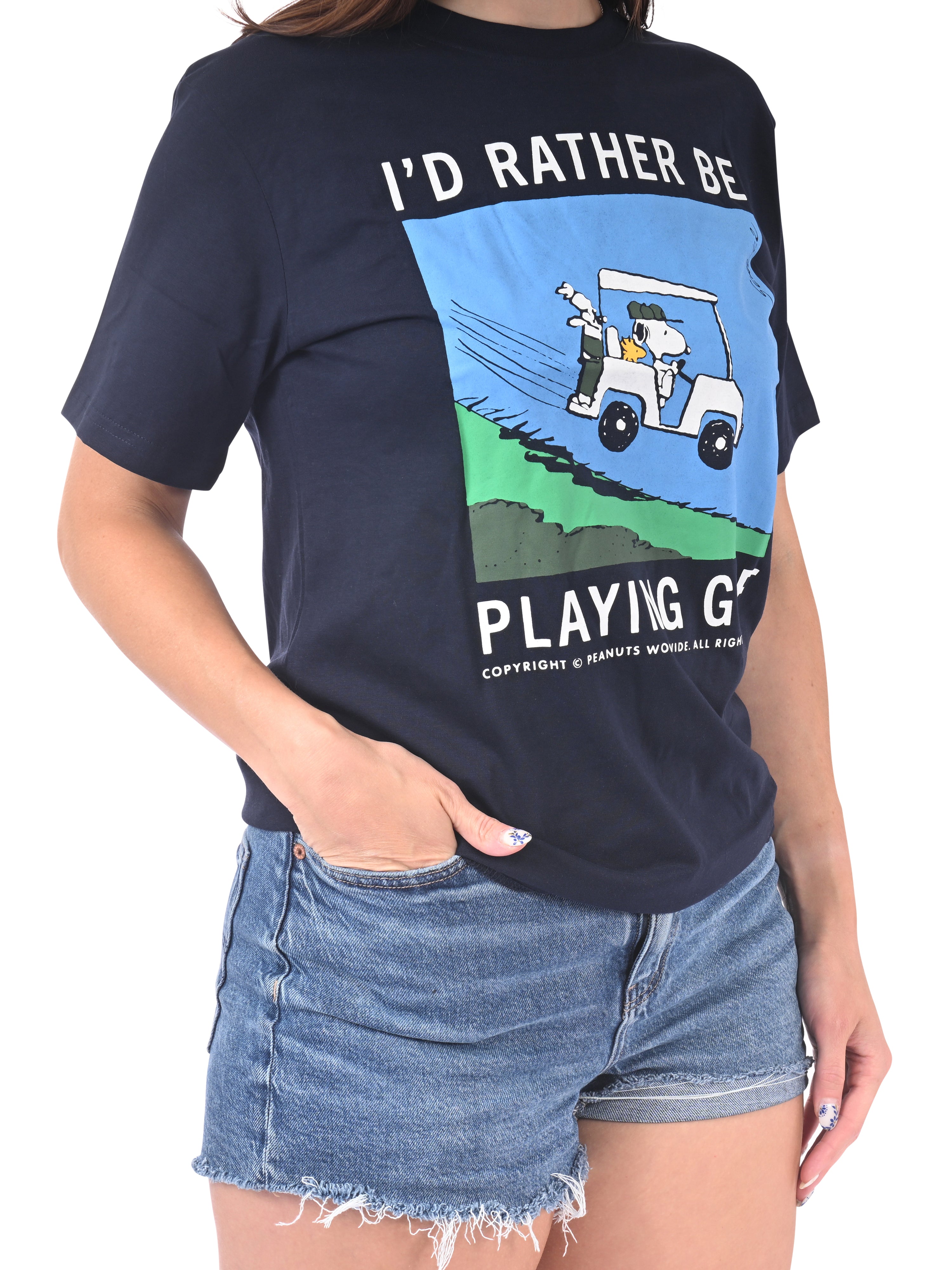 Snoopy Golf Short Sleeve T-Shirt side angle view