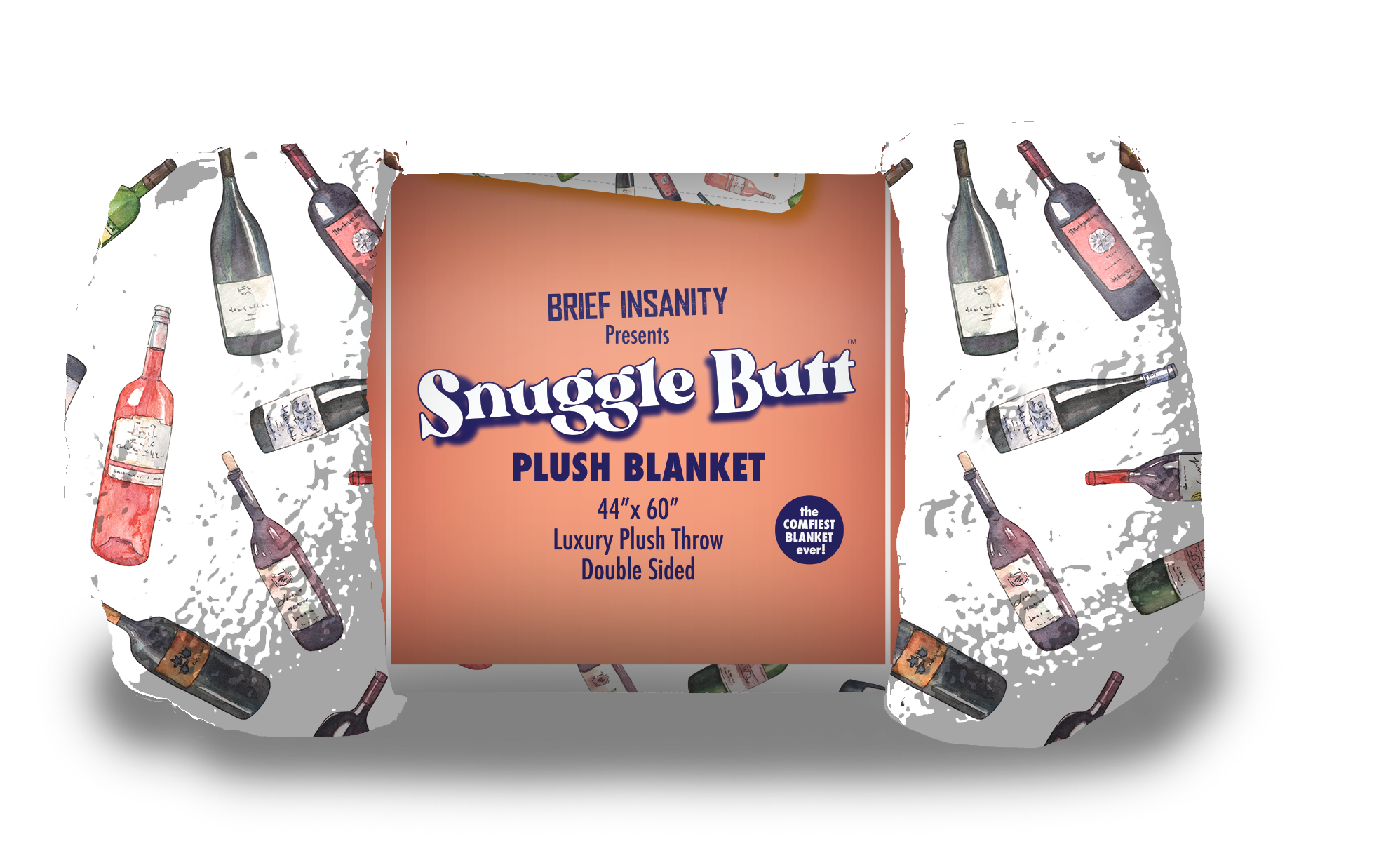 BRIEF INSANITY Just Screw It Throw Blanket rolled up