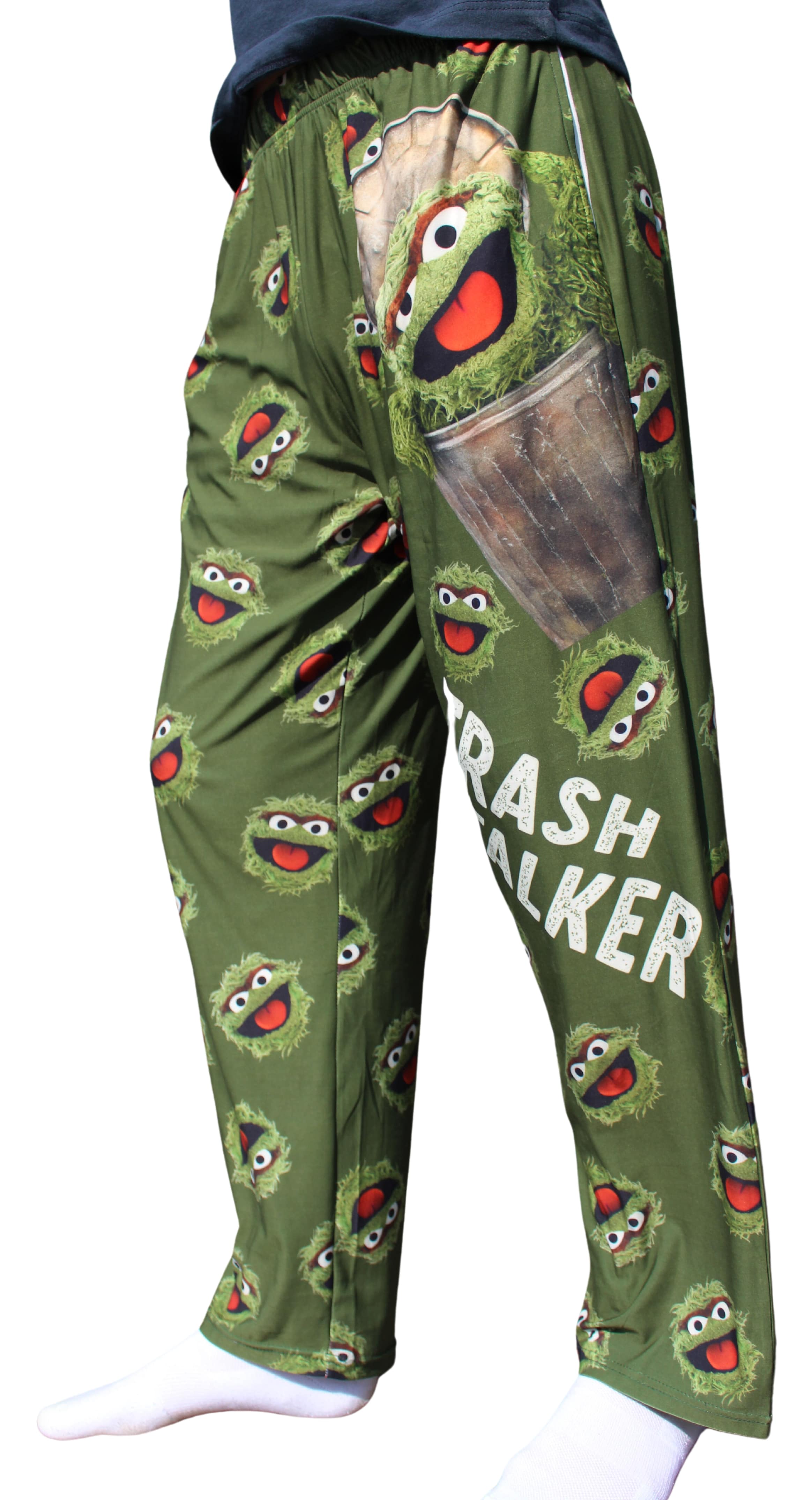 Trash Talker Pajama Lounge Pants on model left side view (waist down)