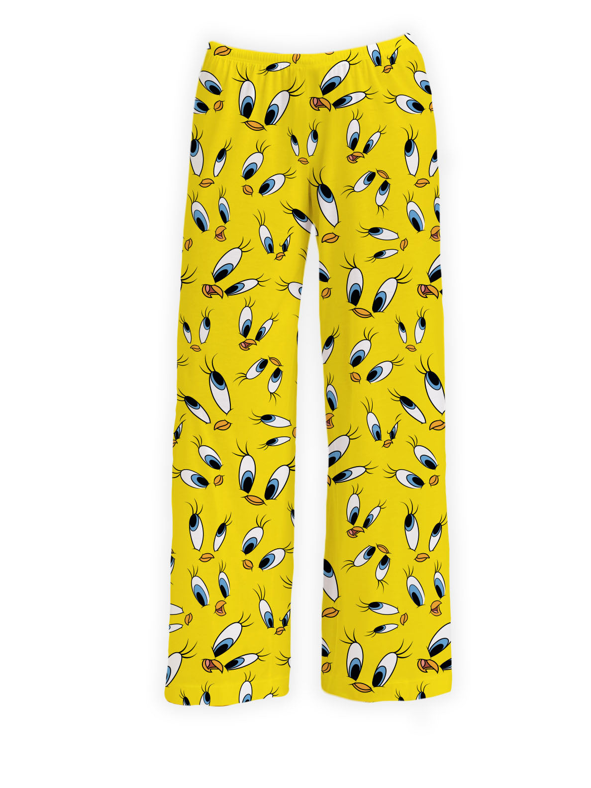 Bright yellow Tweety Bird pajama pants with all-over Tweety facial expressions – Warner Bros. Discovery