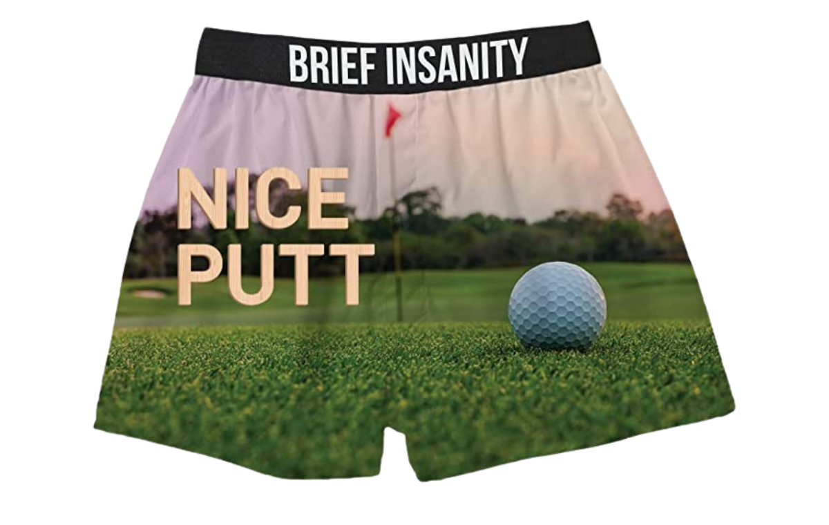 BRIEF INSANITY Nice Putt Golf Theme Boxer Shorts