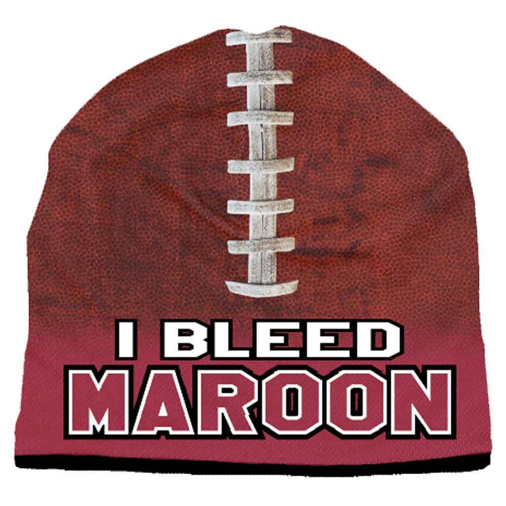 BRIEF INSANITY Maroon and White State Pride Beanie