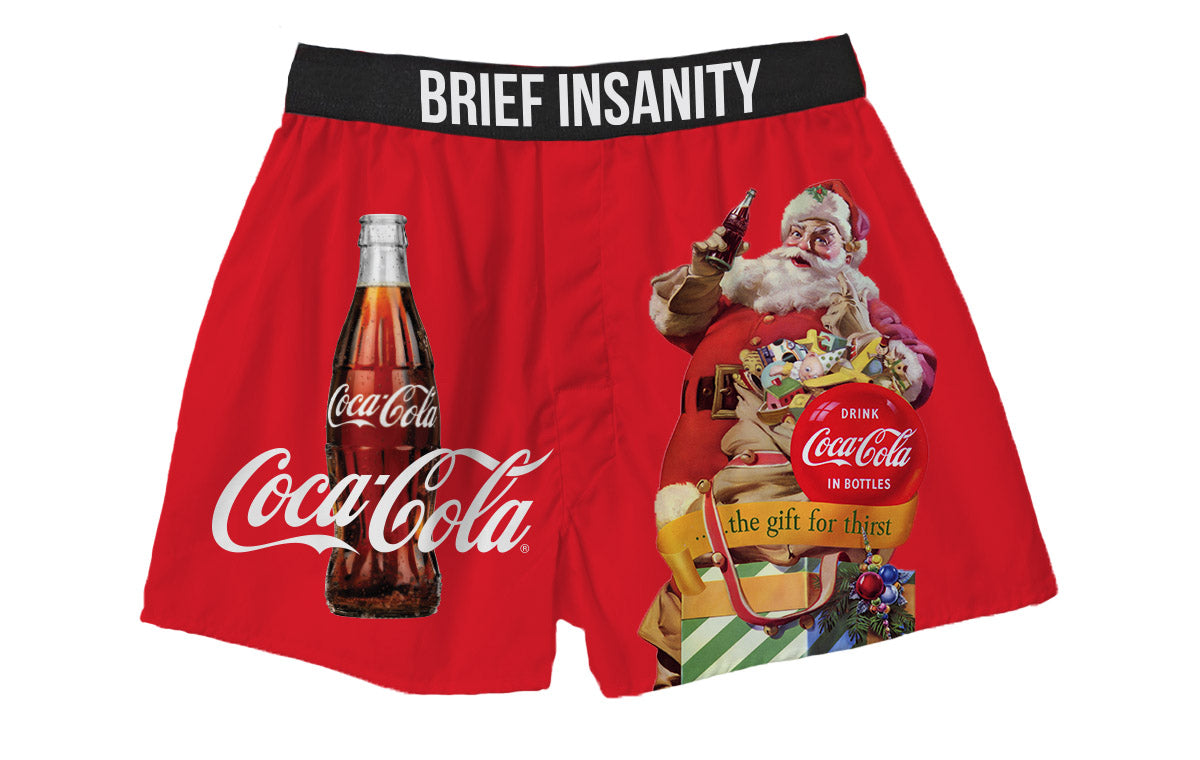 BRIEF INSANITY Coca Cola Large Santa Boxer Shorts