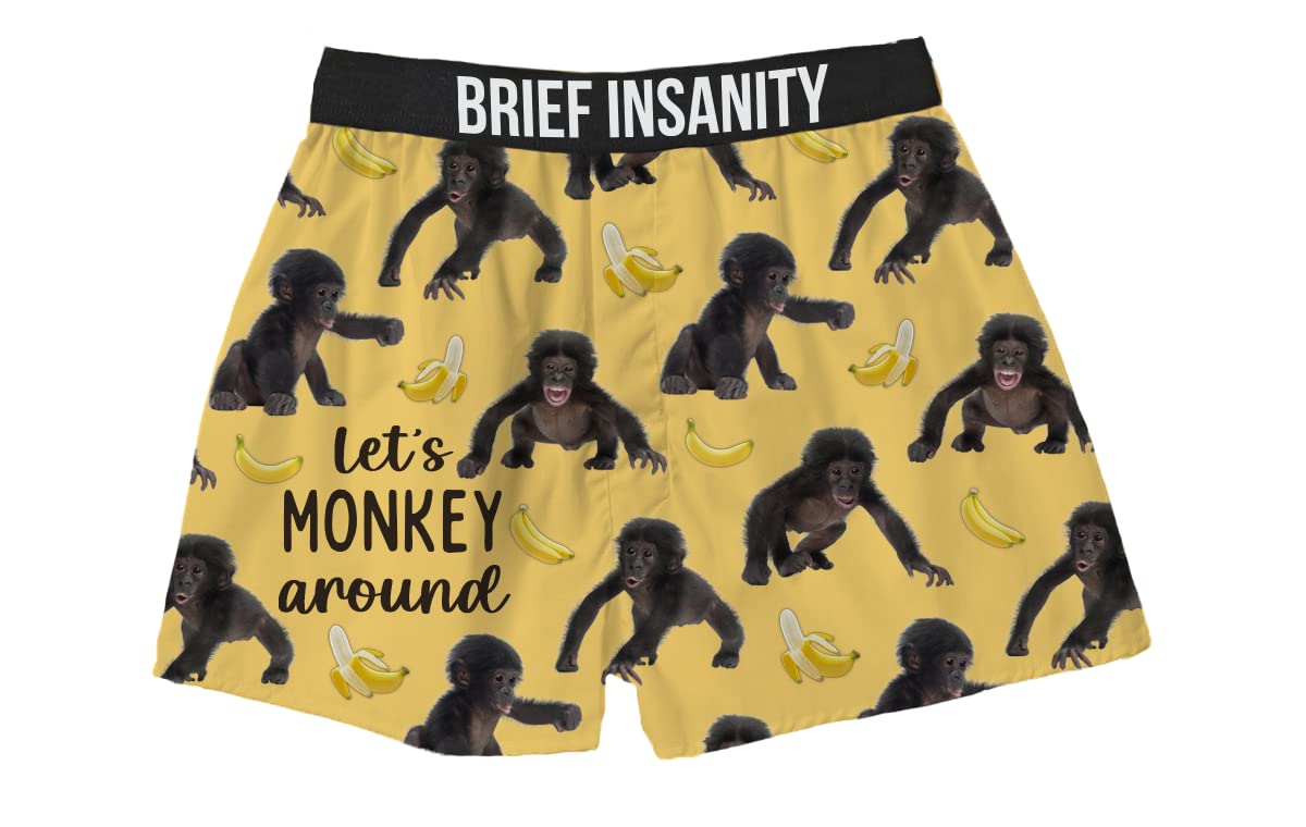 BRIEF INSANITY Let's Monkey Around Boxer Shorts