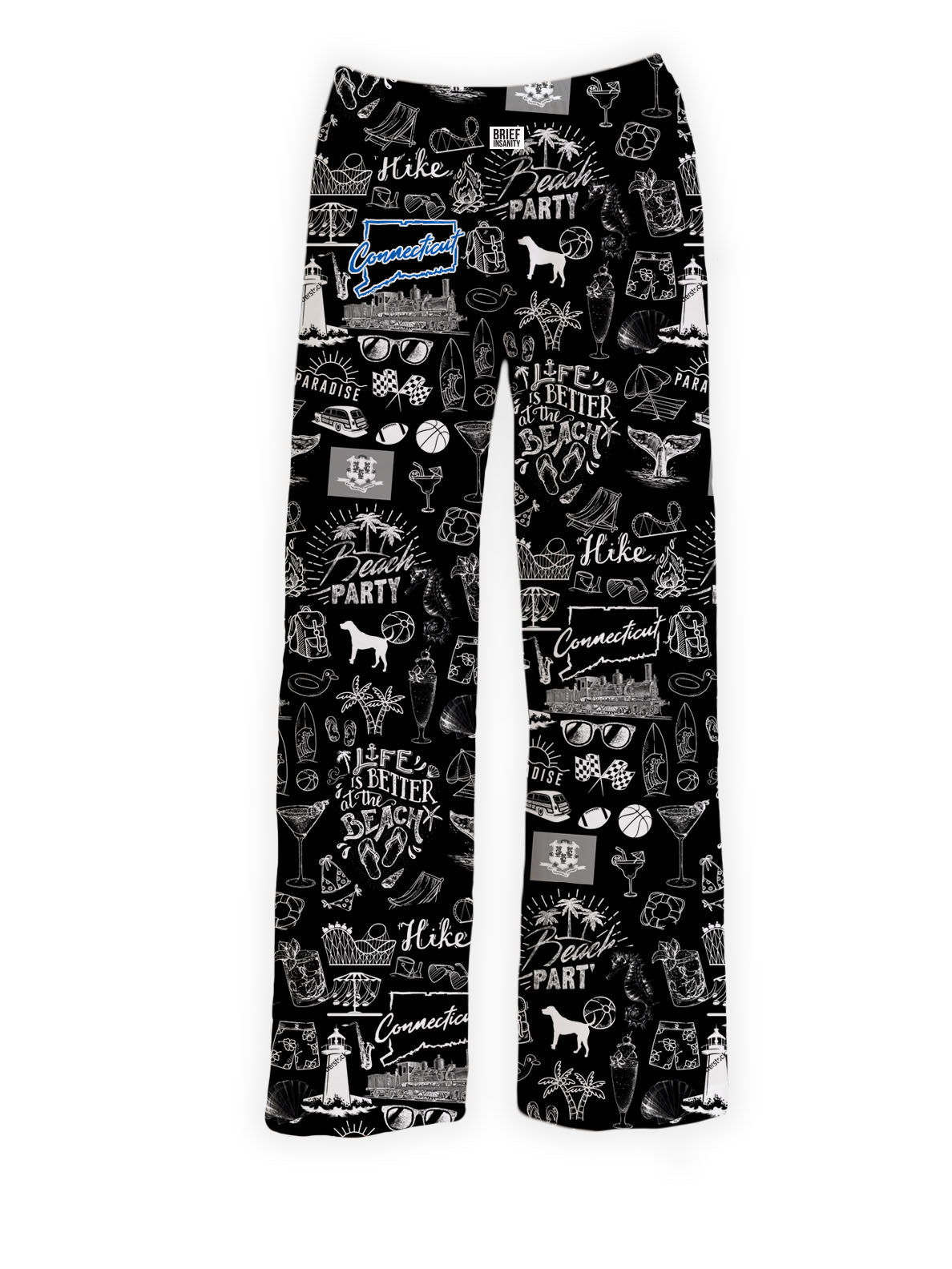 BRIEF INSANITY Connecticut Chalkboard Pajama Lounge Pants
