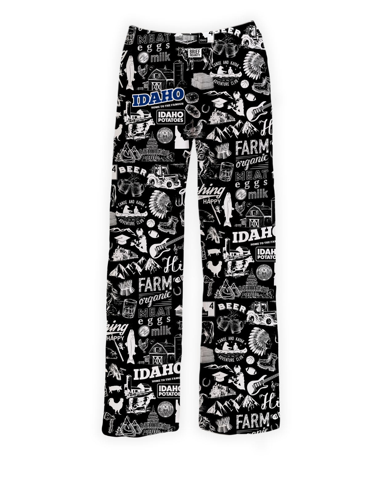 BRIEF INSANITY Idaho Chalkboard Pajama Lounge Pants