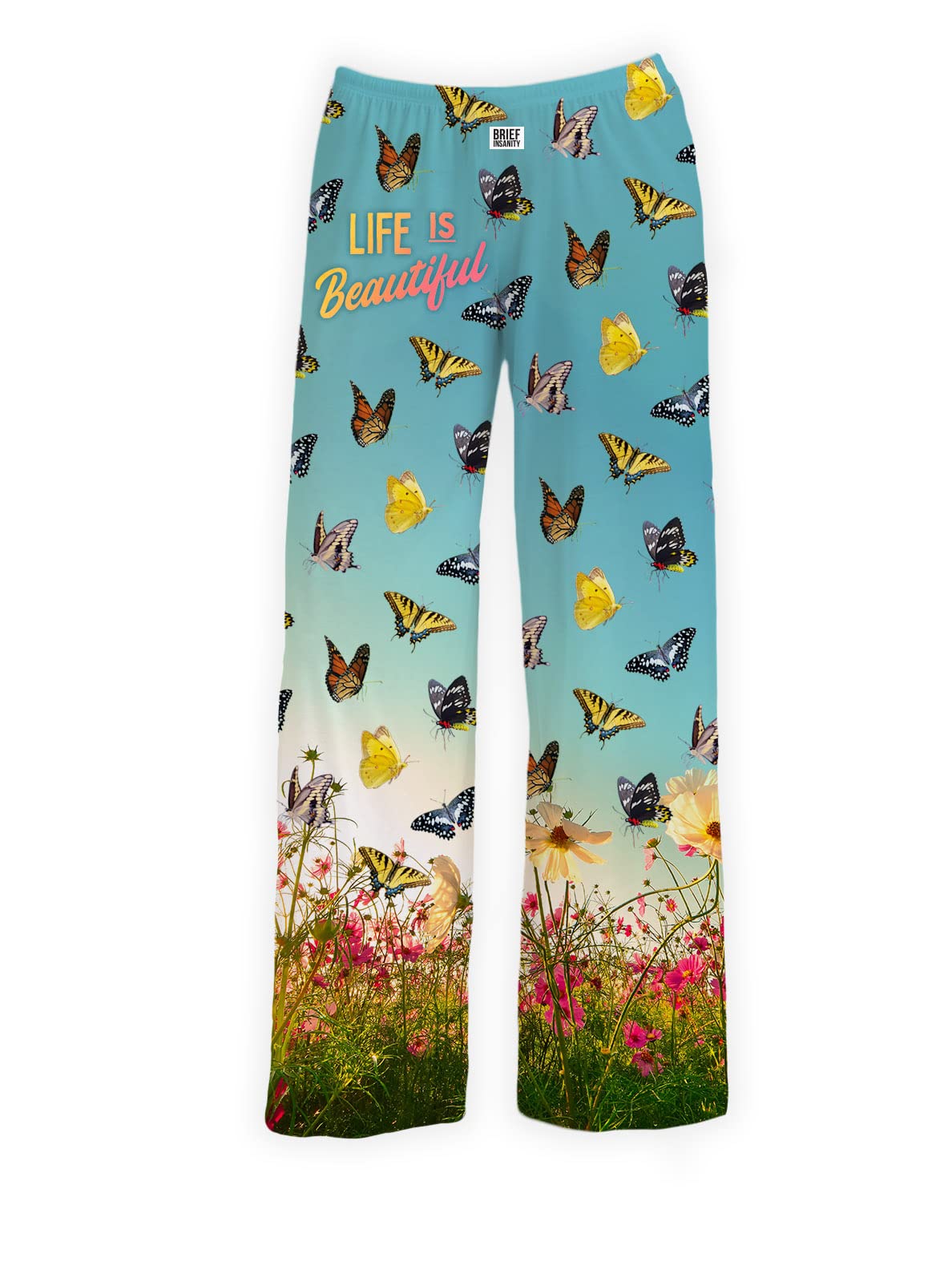 BRIEF INSANITY Life is Beautiful Butterflies Pajama Pants