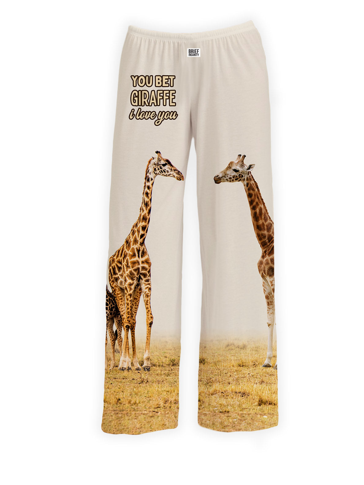 BRIEF INSANITY You Bet Giraffe I Love You Lounge Pants