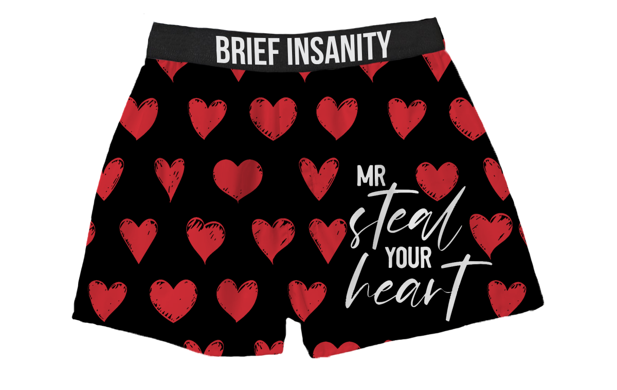 BRIEF INSANITY Mr. Steal Your Heart Boxer Shorts