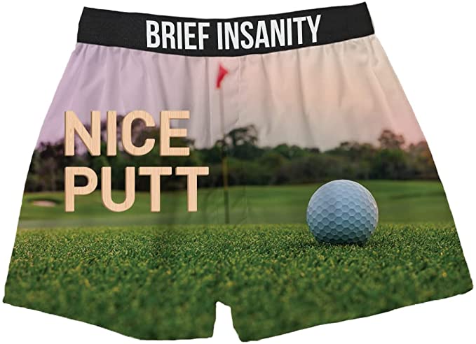 BRIEF INSANITY Nice Putt Golf Theme Boxer Shorts