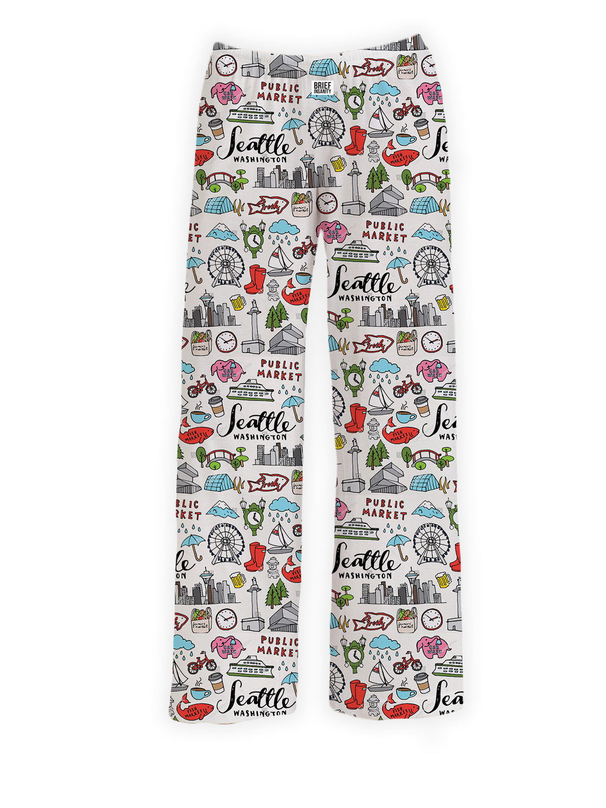 BRIEF INSANITY Seattle Pattern Pajama Lounge Pants