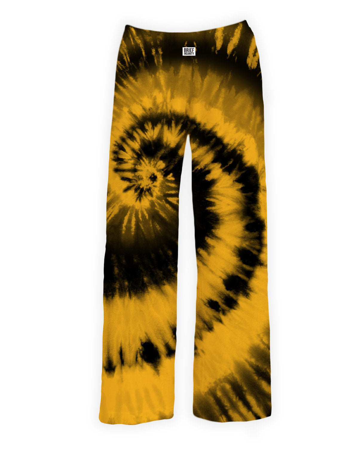 BRIEF INSANITY Black and Gold Tie-Dye Pajama Pants