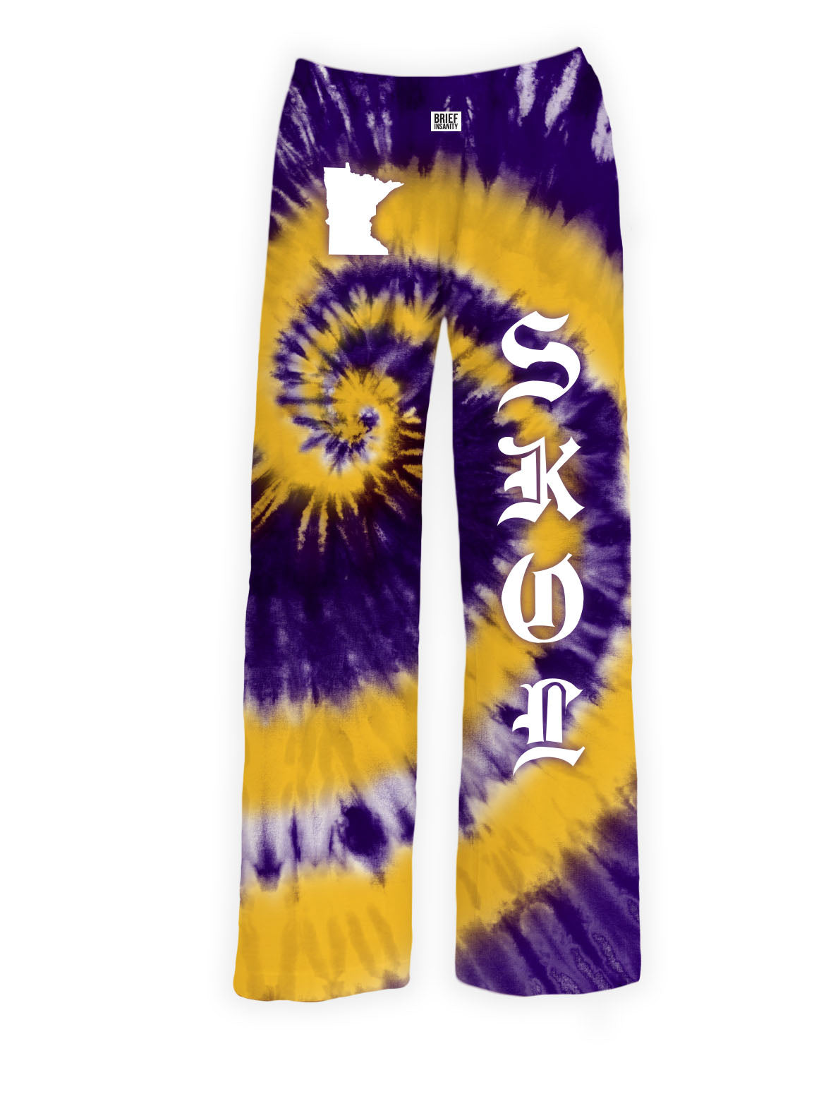 BRIEF INSANITY Minnesota SKOL Tie Dye Pajama Pants