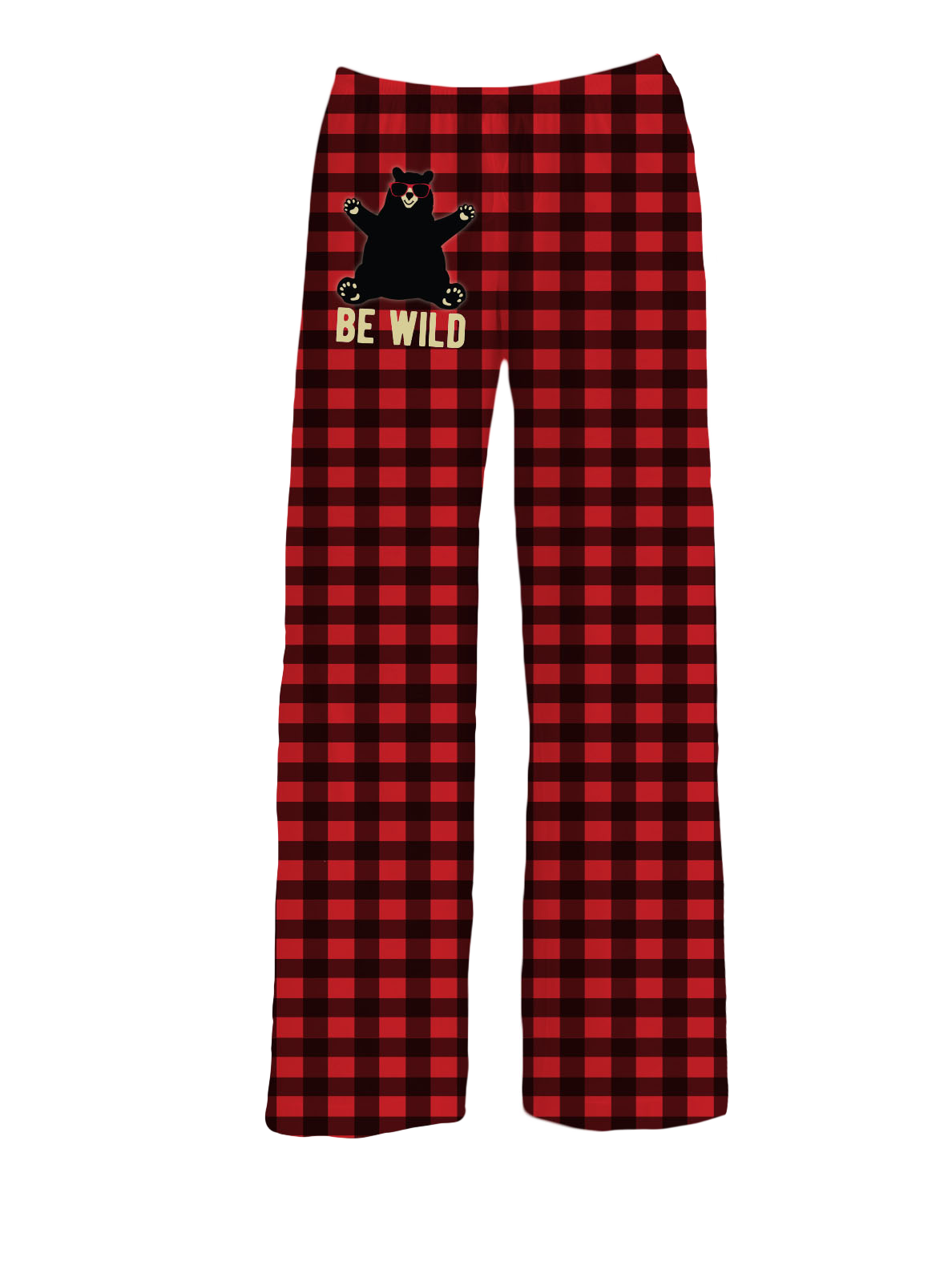 BRIEF INSANITY Be Wild Red Plaid Pajama Lounge Pants