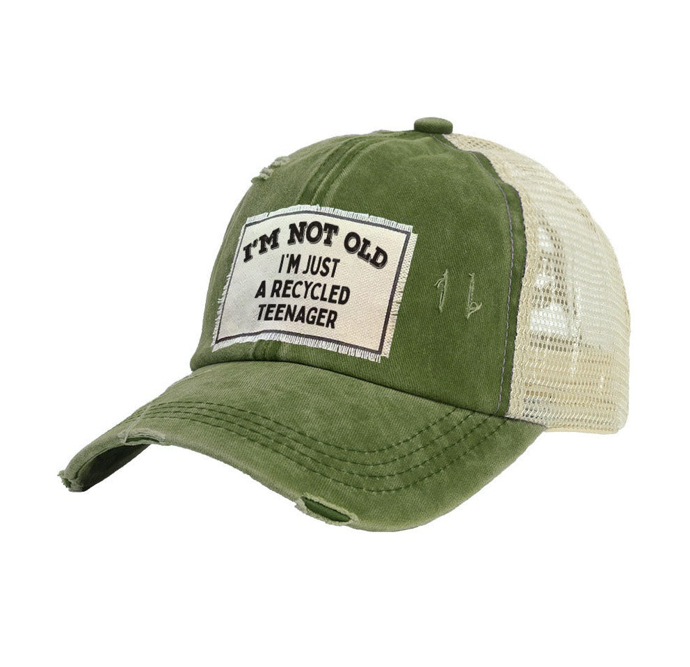 BRIEF INSANITY Recycled Teenager Vintage Distressed Trucker Adult Hat