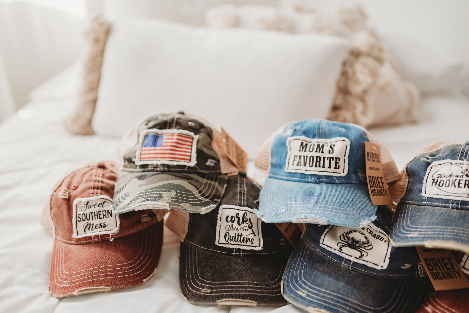 BRIEF INSANITY Vintage Distressed Trucker Hats