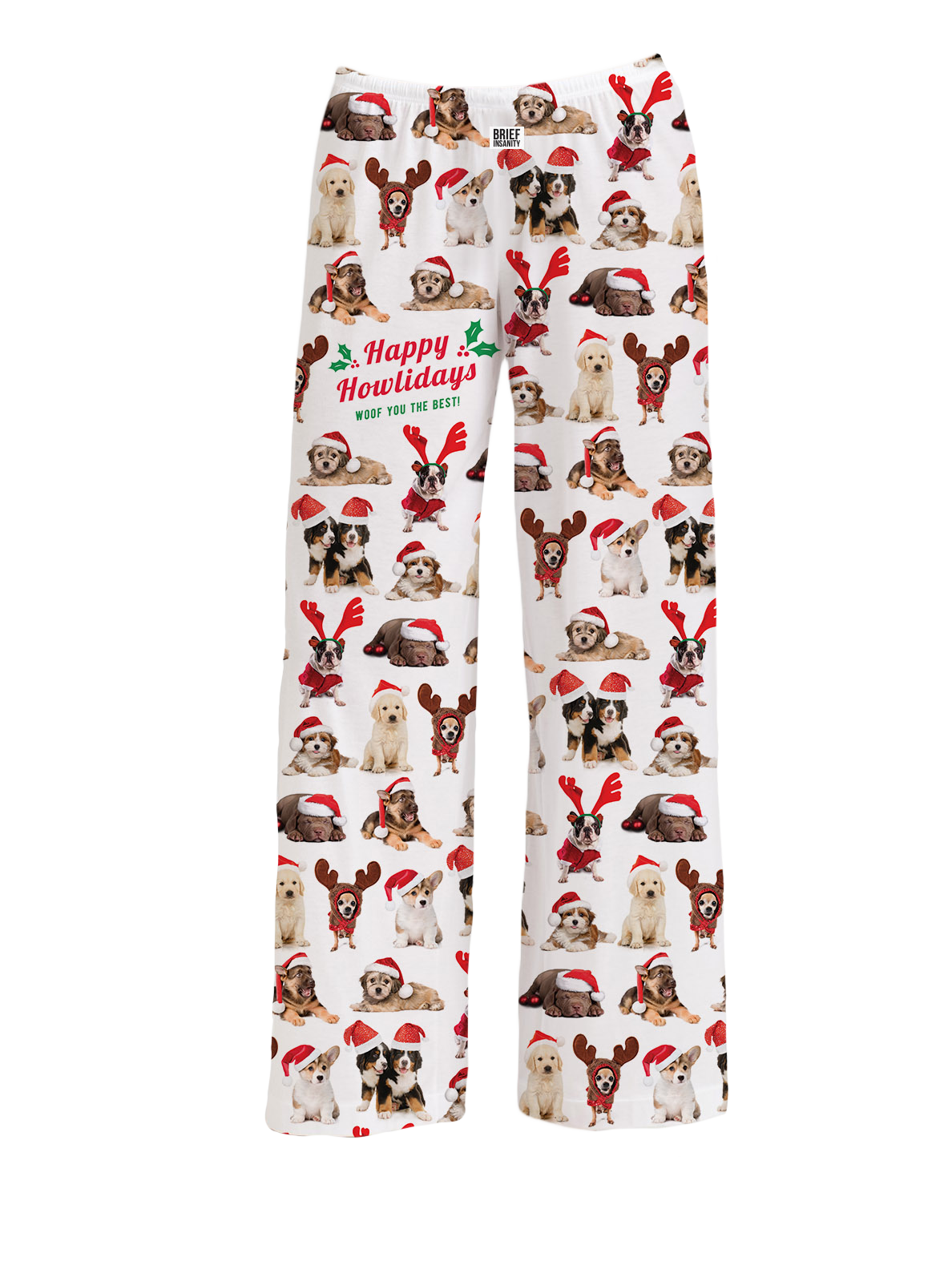 BRIEF INSANITY Happy Howlidays Pajama Lounge Pants